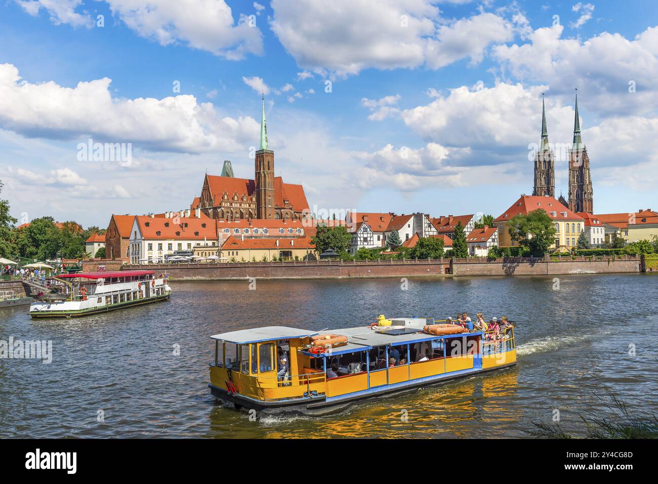 Città vecchia di Breslavia sul fiume Odra, Polonia, Europa Foto Stock