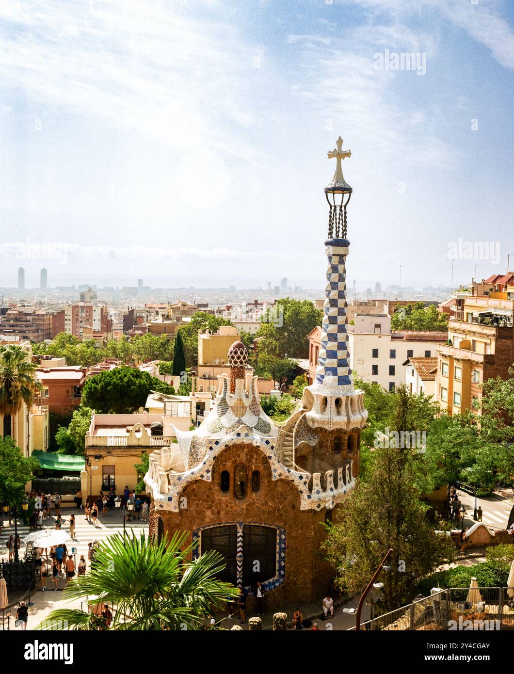 Park Güell, Barcellona, Catalogna, Spagna, Europa. Foto Stock