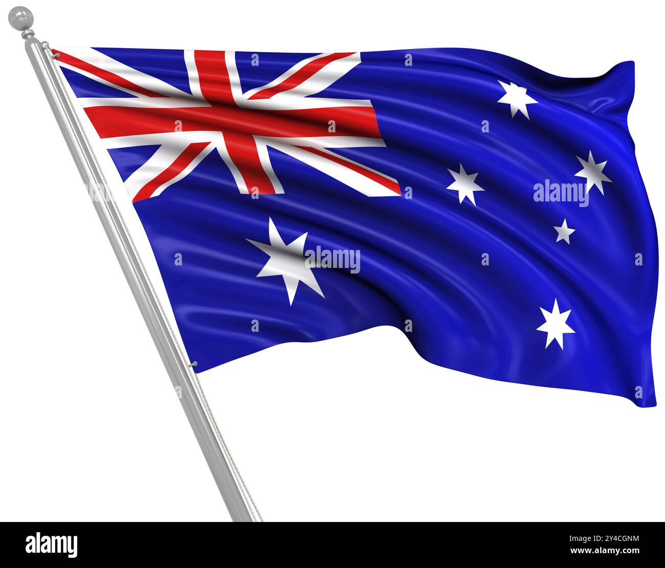 Flag of Australia, questa è un'immagine generata dal computer e rappresentata in 3d. Foto Stock