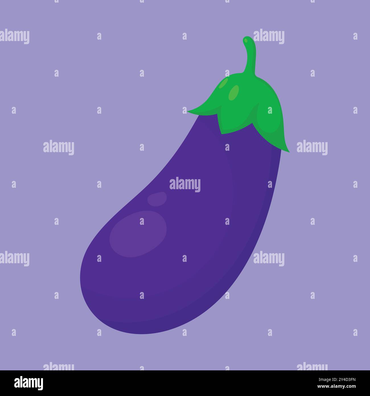Vettore icona melanzane. Vettore di melanzane vegetali. Icona illustrazione melanzane. Melanzana fresca Illustrazione Vettoriale