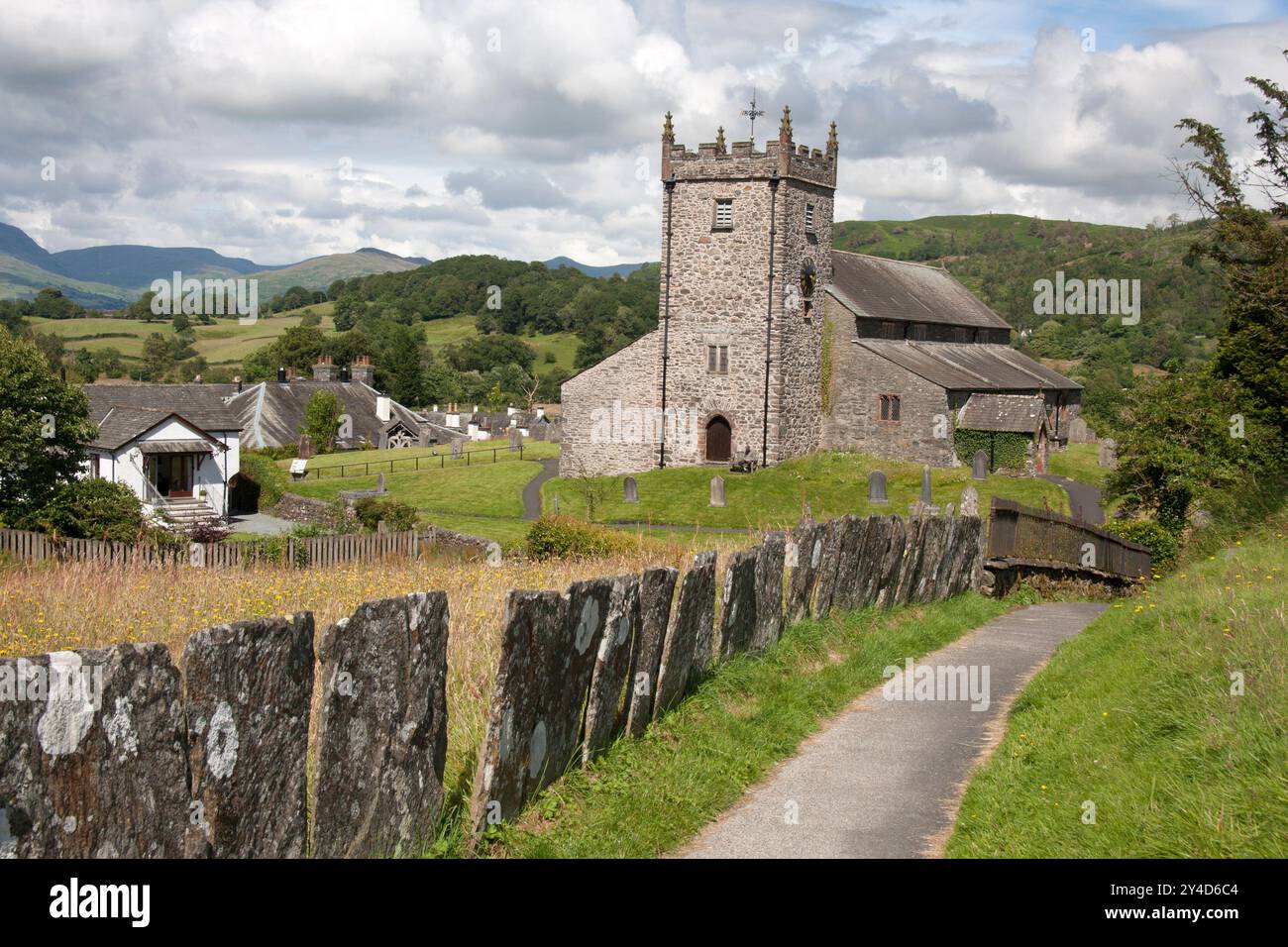 St Michael All Angels Church, Hawkshead, Westmorland & Furness, Lake District, Cumbria, Inghilterra Foto Stock