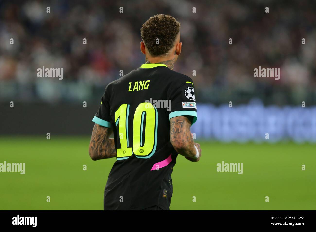 Noa Lang del PSV Eindhoven durante la partita di UEFA Champions League tra Juventus FC e PSV Eindhoven all'Allianz Stadium il 17 settembre 2024 a Tur Foto Stock