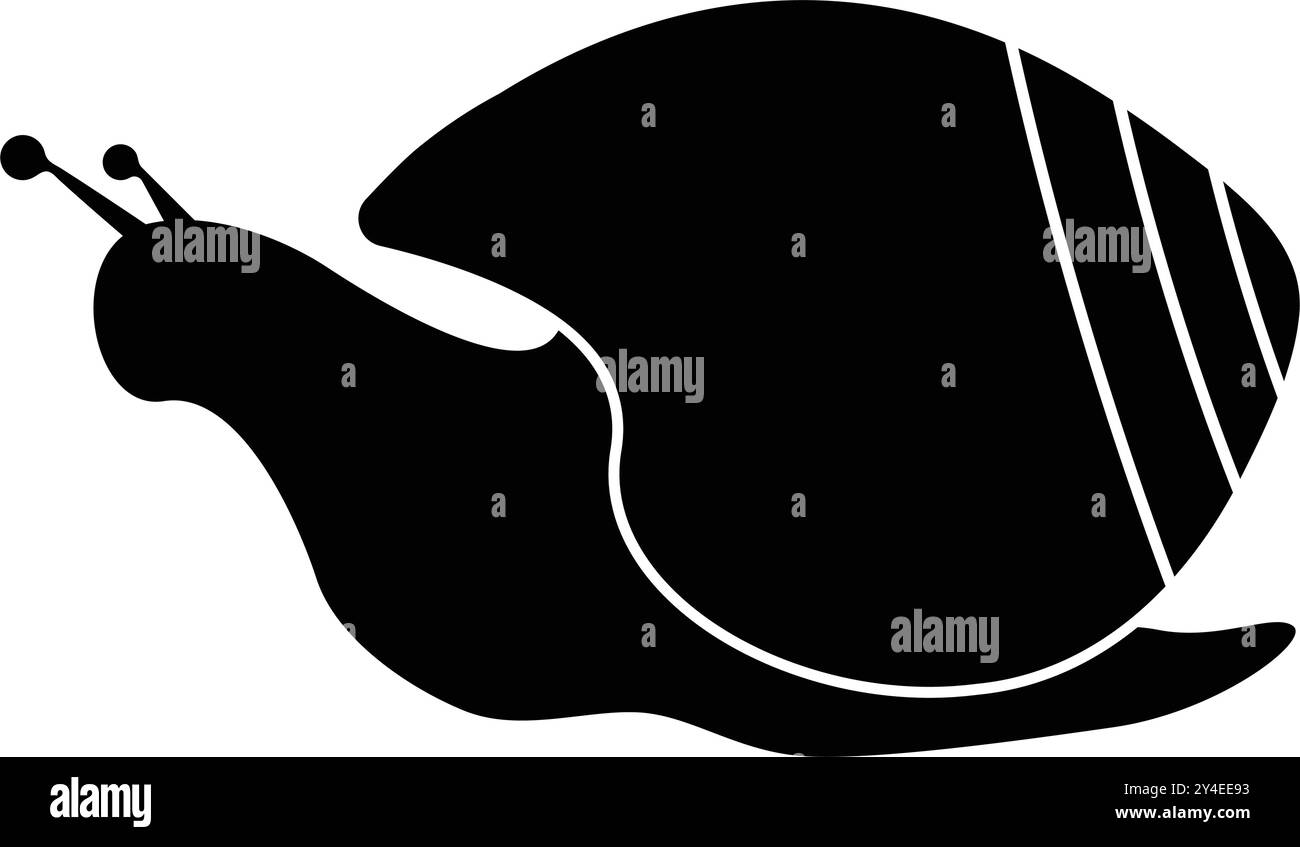 design dell'illustrazione con icona a lumaca nera Illustrazione Vettoriale