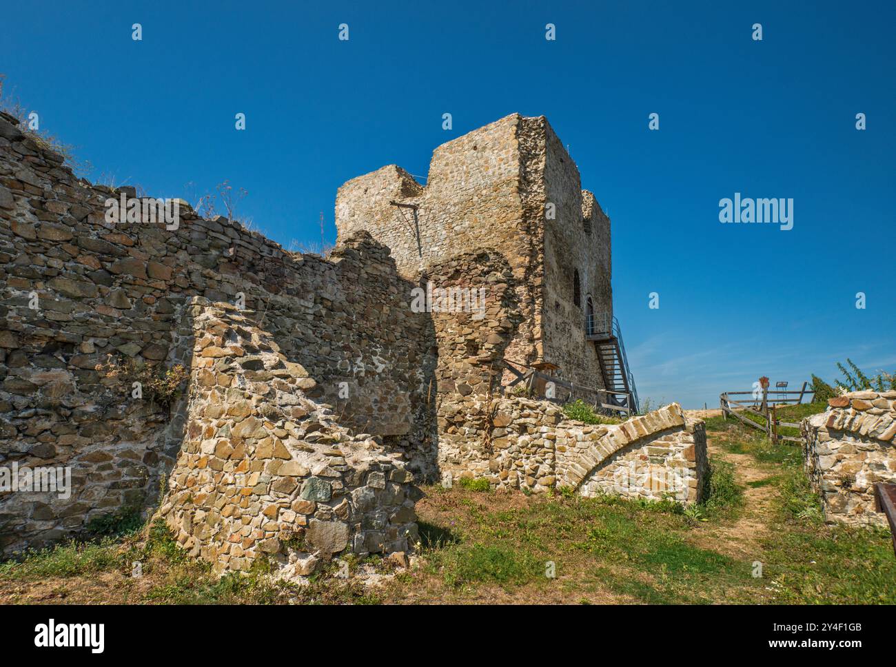Il castello di Saris, XIII secolo, vicino a Veľký Šariš e Presov, Carpazi occidentali, regione di Presov, Slovacchia Foto Stock