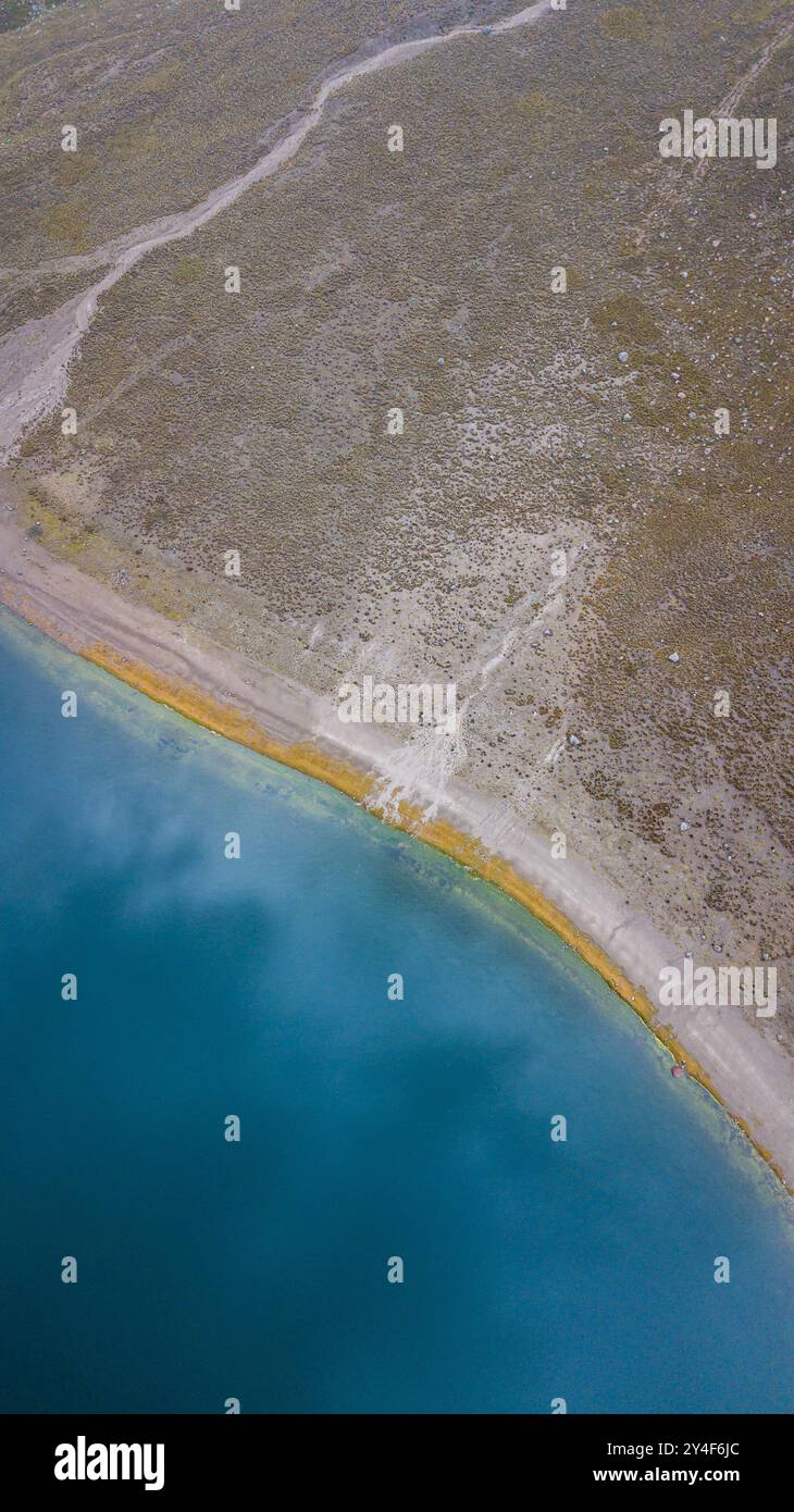 Vista aerea della Laguna del Sol ️ nel Nevado de Toluca, un parco nazionale situato in Messico Foto Stock