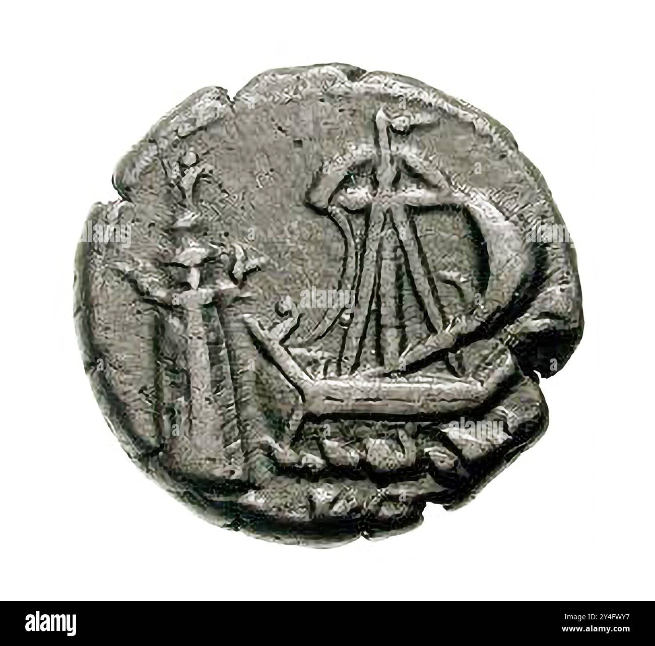 7395.il Faro di Alessandria, talvolta chiamato Pharos di Alessandria, era un faro costruito da Tolomeo II Filadelfo, re d'Egitto, (280–2) Foto Stock