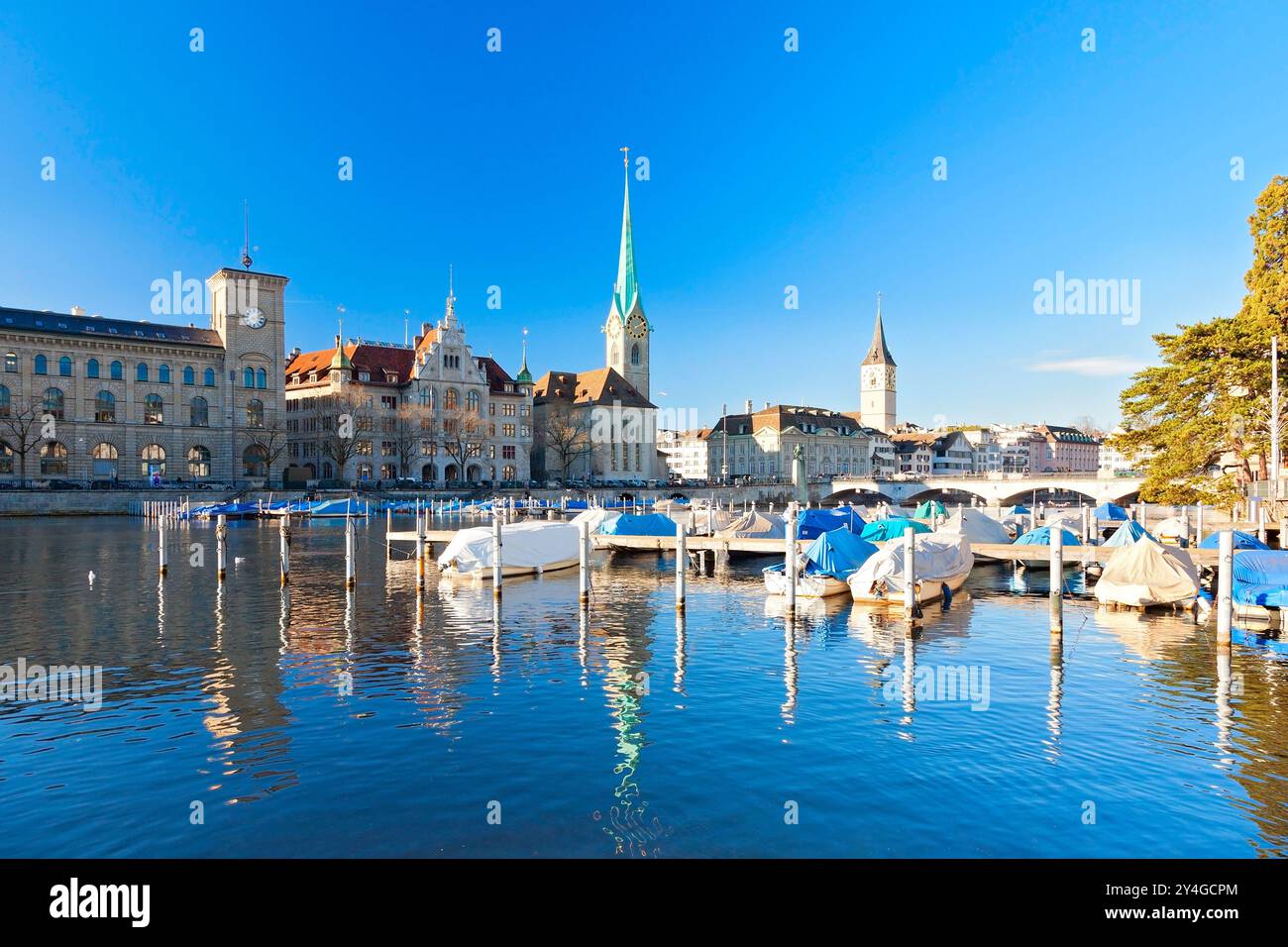 Vista panoramica di Zurigo, Alpi svizzere, Svizzera Foto Stock