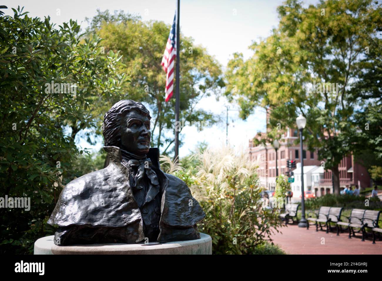 Francis Scott Key Park a Georgetown, prende il nome dall'autore dell'inno nazionale americano, "The Star Spangled Banner". Key viveva a 100 metri circa Foto Stock