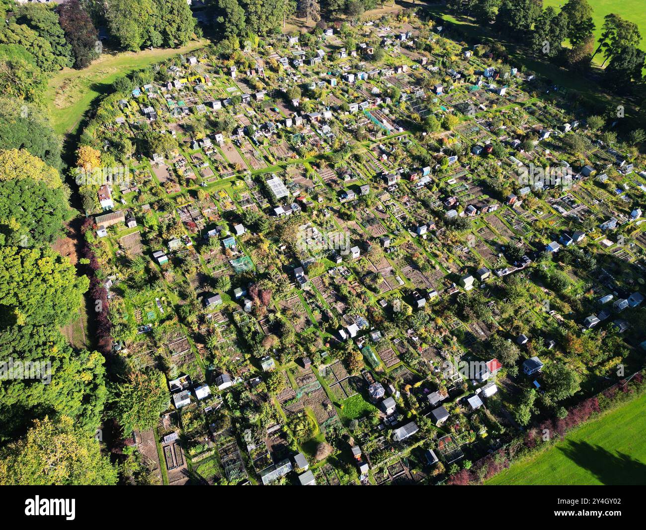 Veduta aerea degli spazi di Inverleith Edinburgh. Foto Stock