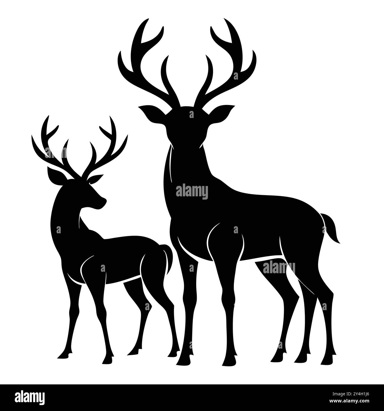 Deer silhouette Vector Graphics Collection. Illustrazione Vettoriale