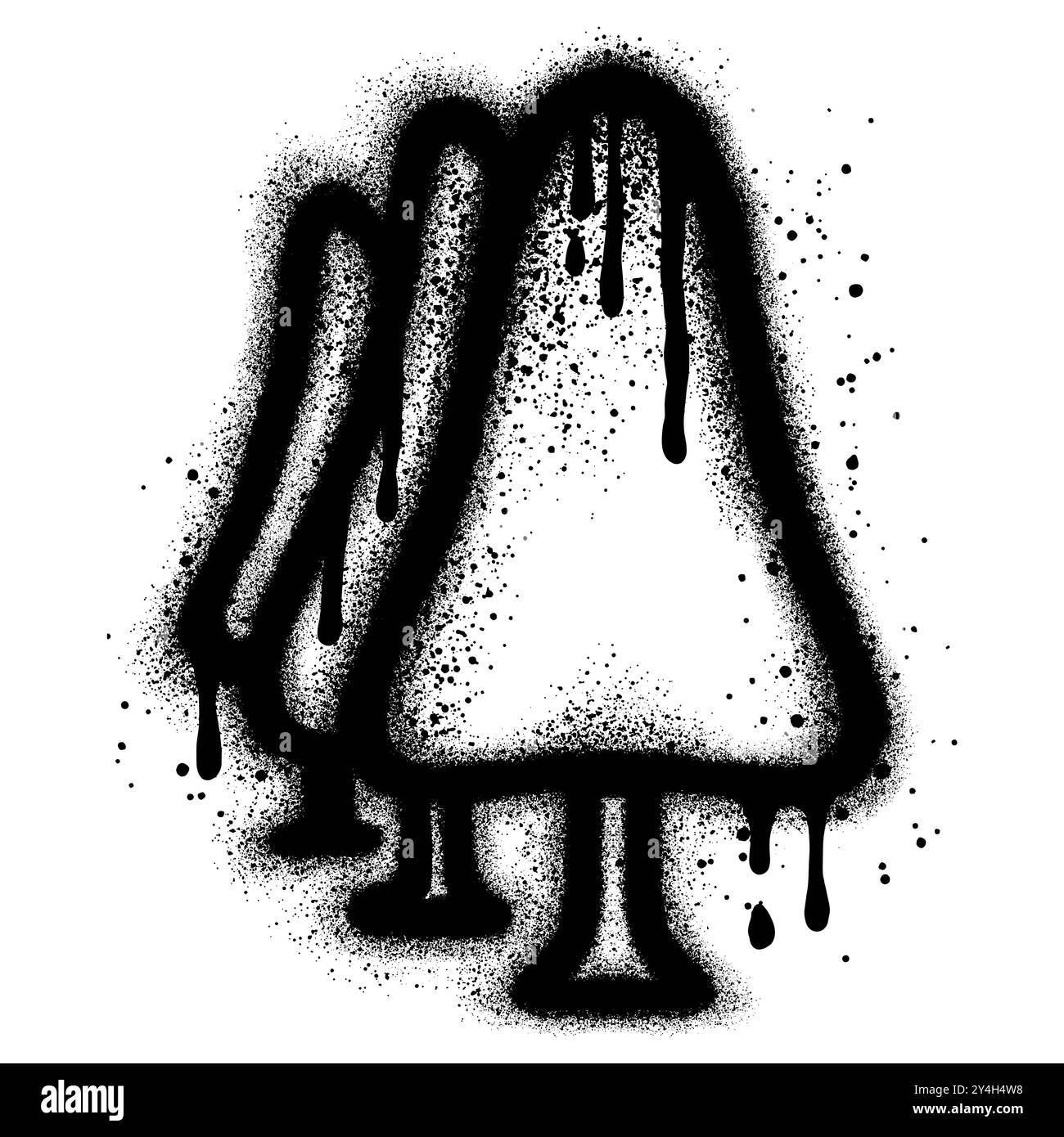 Graffiti sugli alberi della natura con vernice spray nera. illustrazione vettoriale. Illustrazione Vettoriale