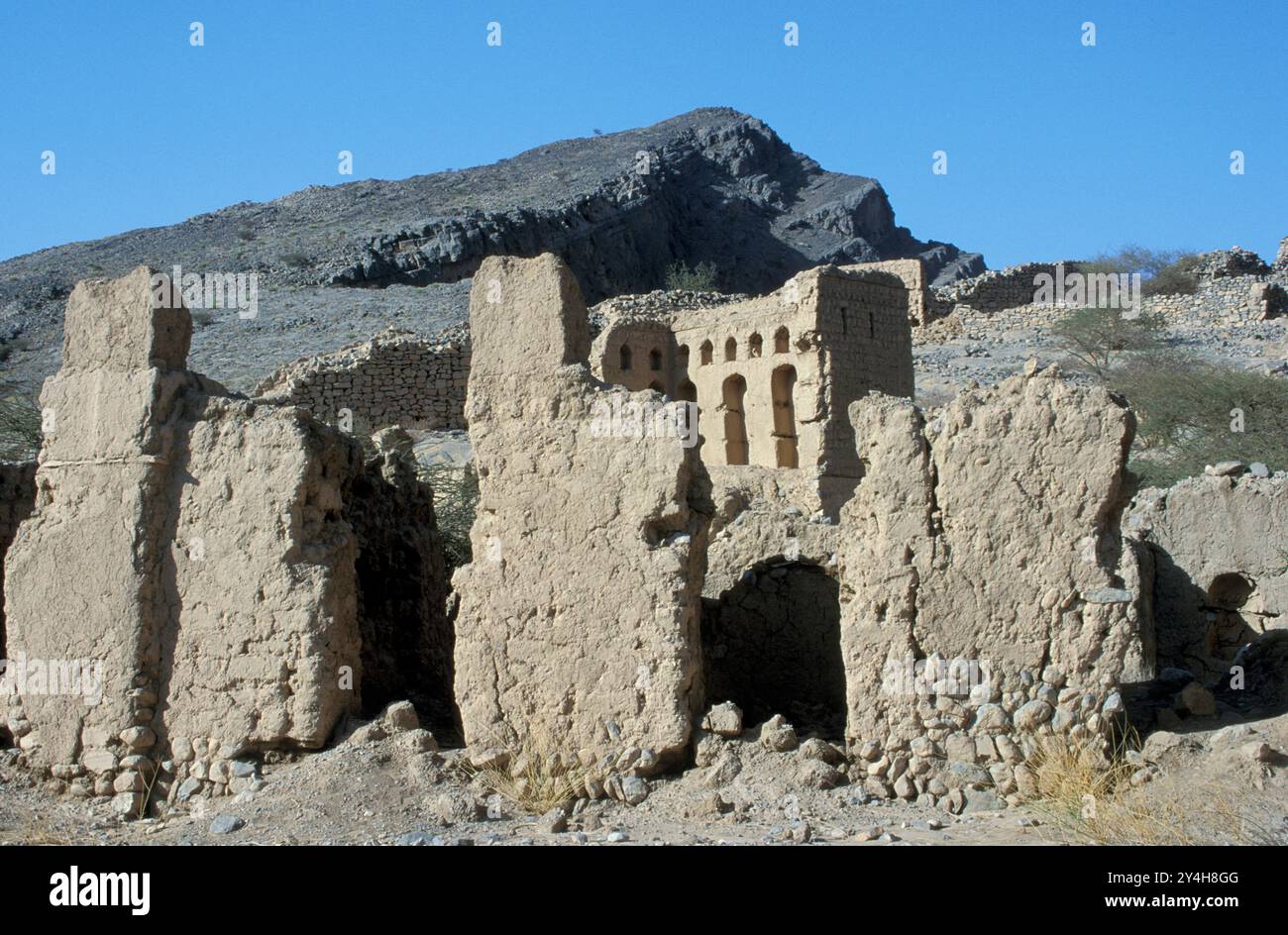 Oman, antiche rovine, costa orientale Foto Stock