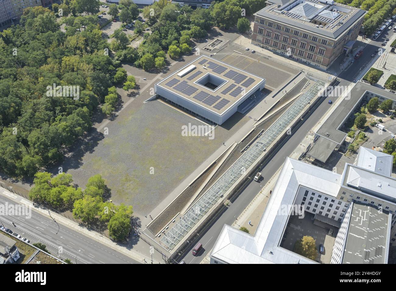 Topografia del terrore, Niederkirchnerstrasse, Kreuzberg, Friedrichshain-Kreuzberg, Berlino, Germania, Europa Foto Stock