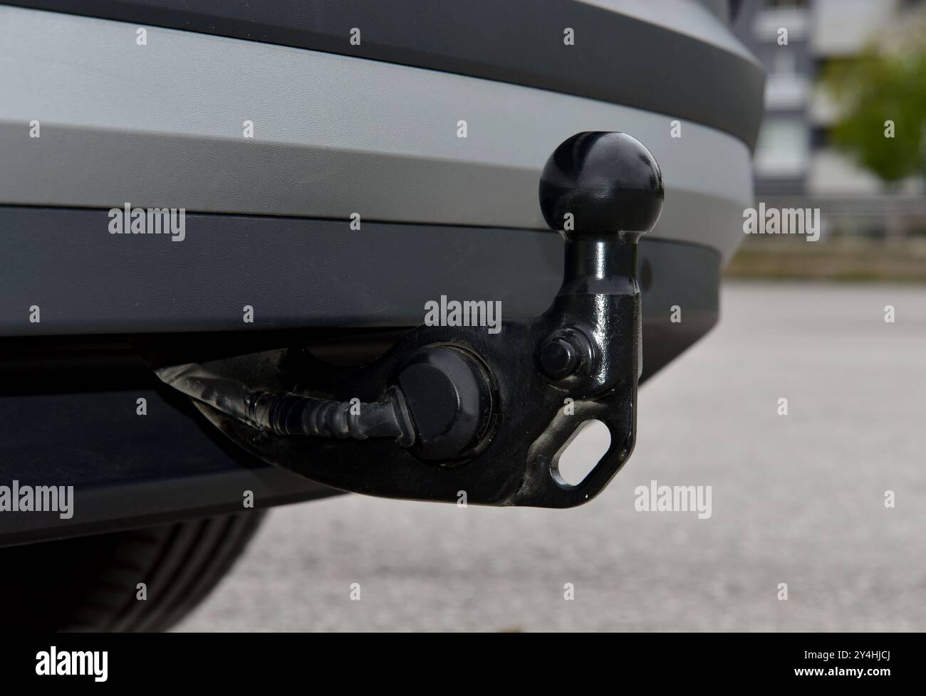 Gancio di traino su un'autovettura Foto Stock