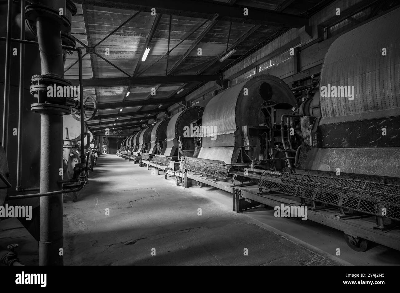 macchinari storici di un sito minerario abbandonato Foto Stock