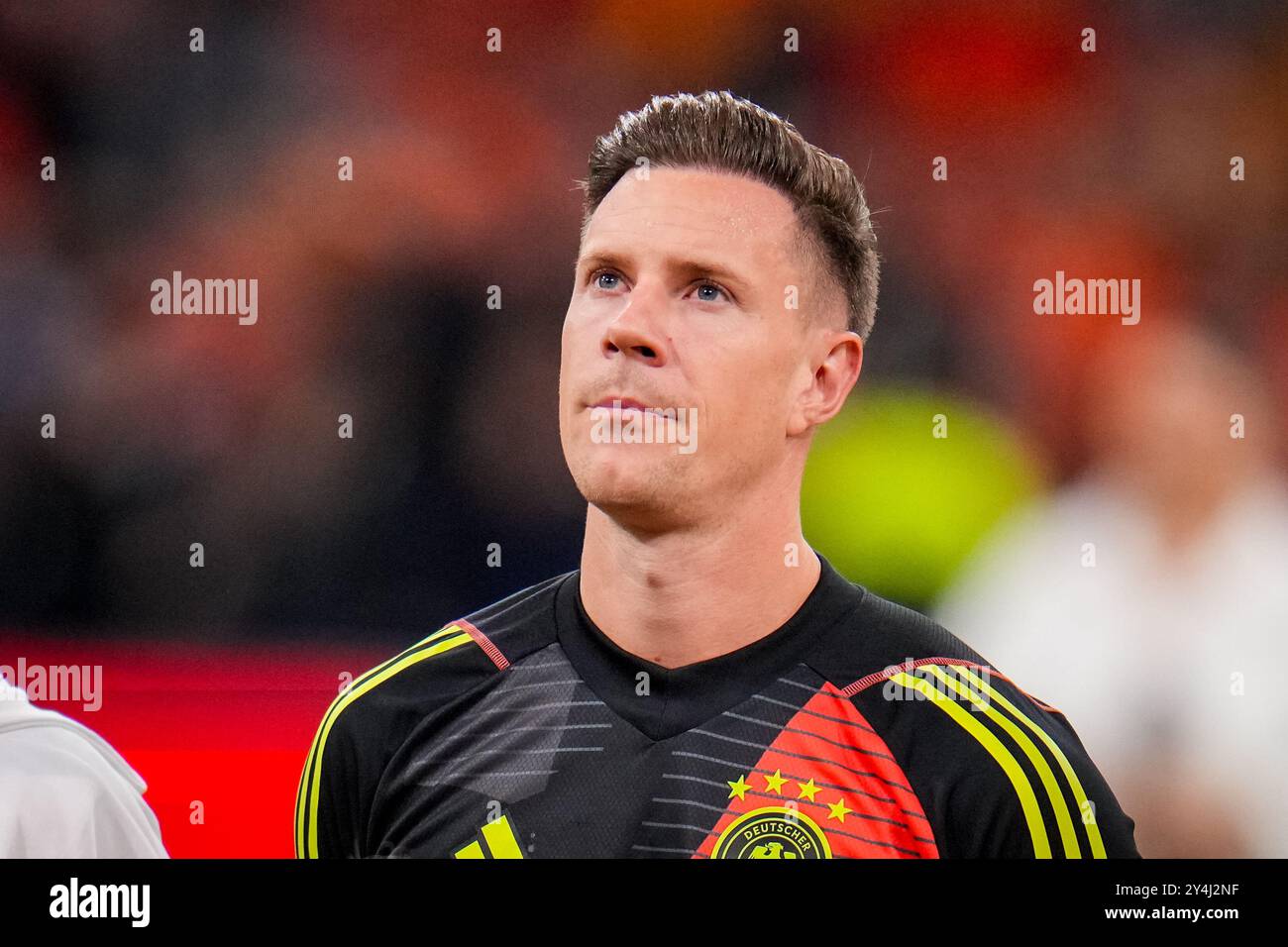 AMSTERDAM, PAESI BASSI - 10 SETTEMBRE: Il portiere tedesco Marc-Andre ter Stegen guarda prima della UEFA Nations League 2024/25 Lega A gruppo A3 ma Foto Stock