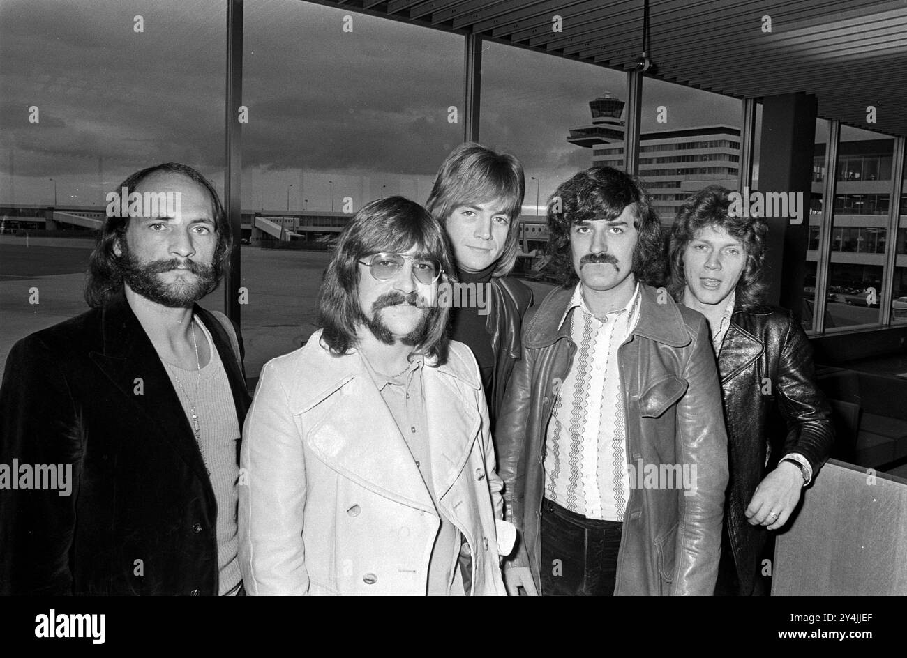 The Moody Blues, da sinistra a destra: Mike Pinder, Graeme Edge, Justin Hayward, Ray Thomas, John Lodge Foto Stock