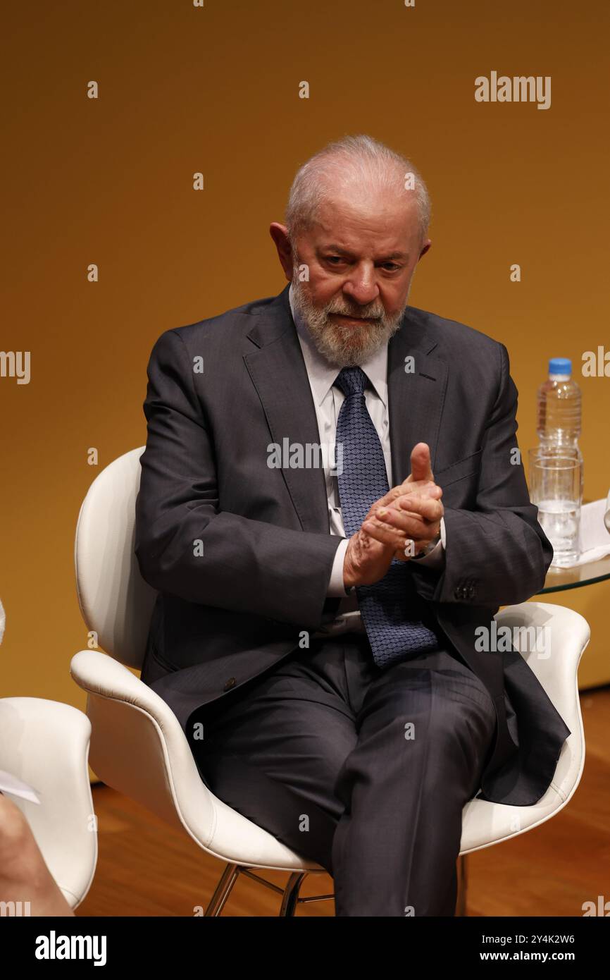 Ritratto di Lula da Silva, presidente del Brasile. Luiz Inacio Lula da Silva, del Partito dei lavoratori. Famoso leader politico sindacale dell'ala sinistra Foto Stock