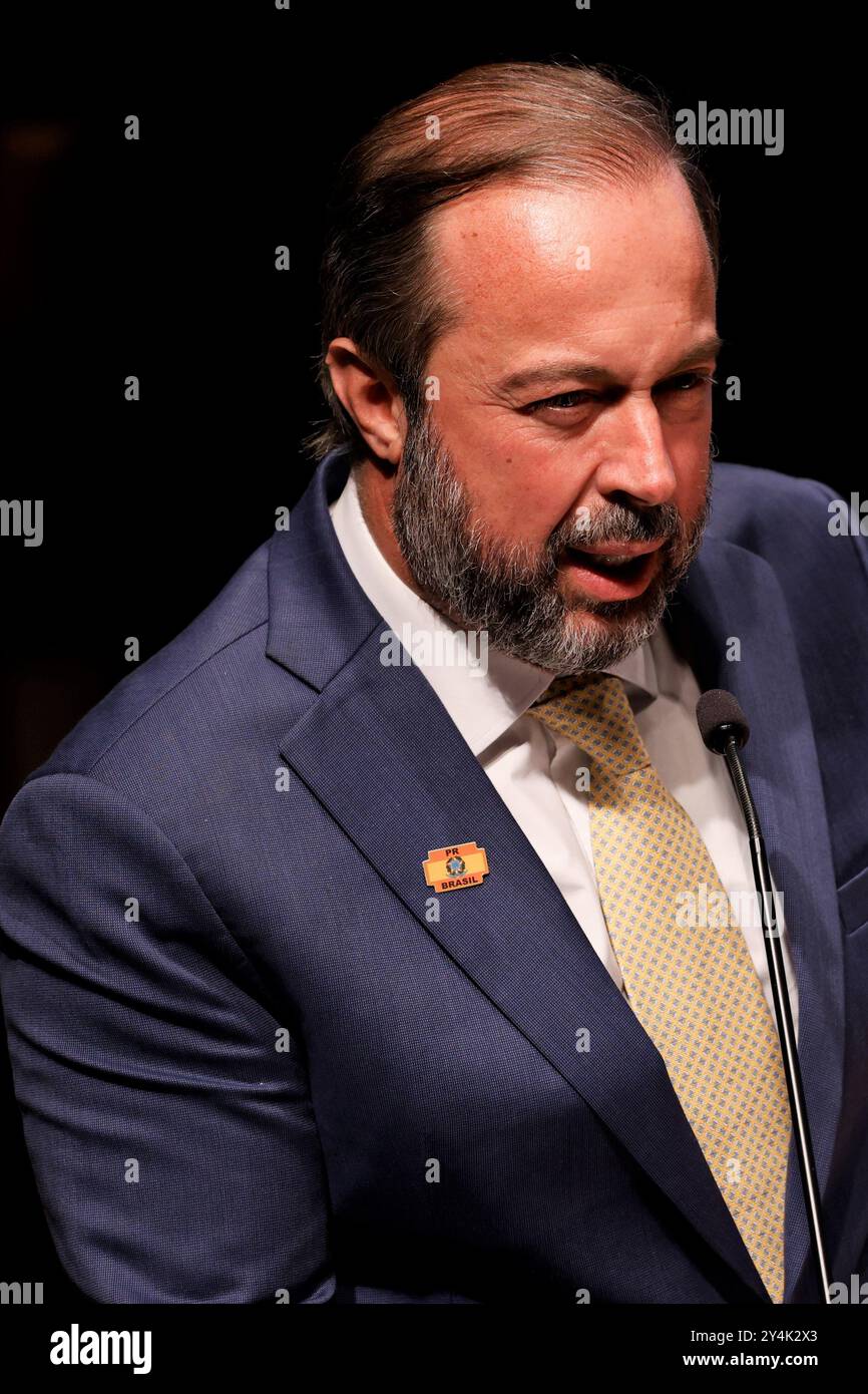 Alexandre Silveira ritratto, ministro brasiliano delle miniere e dell'energia, senatore e politico Foto Stock