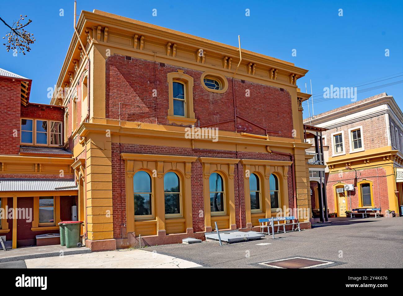 Werris Creek Railway Museum, edificio vittoriano. Edificio fiammingo in mattoni di Bond Foto Stock