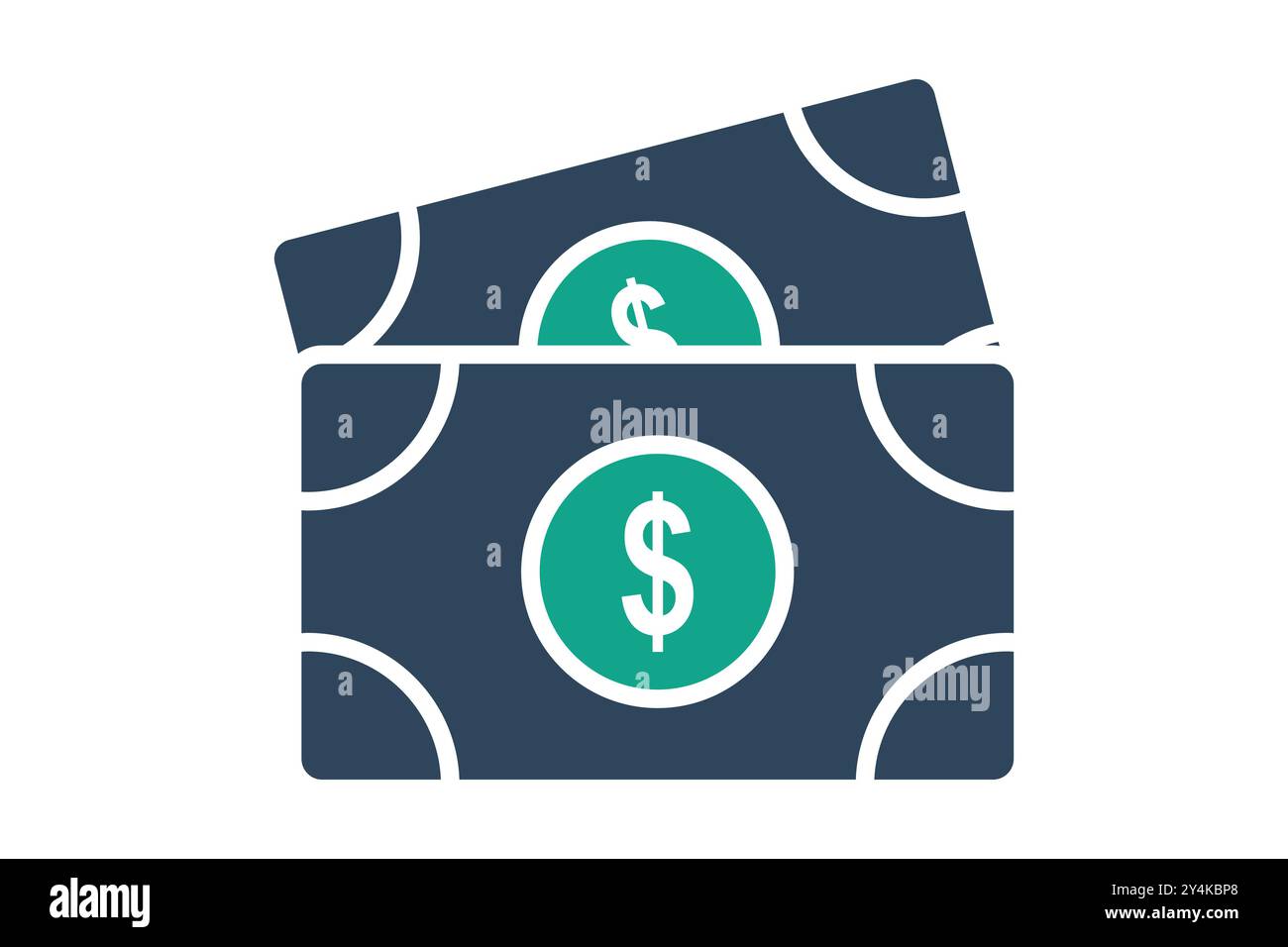 Icona Cash. stile icona a tinta unita. dollaro di carta. icona relativa alla fattura e al pagamento. illustrazione vettoriale degli elementi aziendali Illustrazione Vettoriale