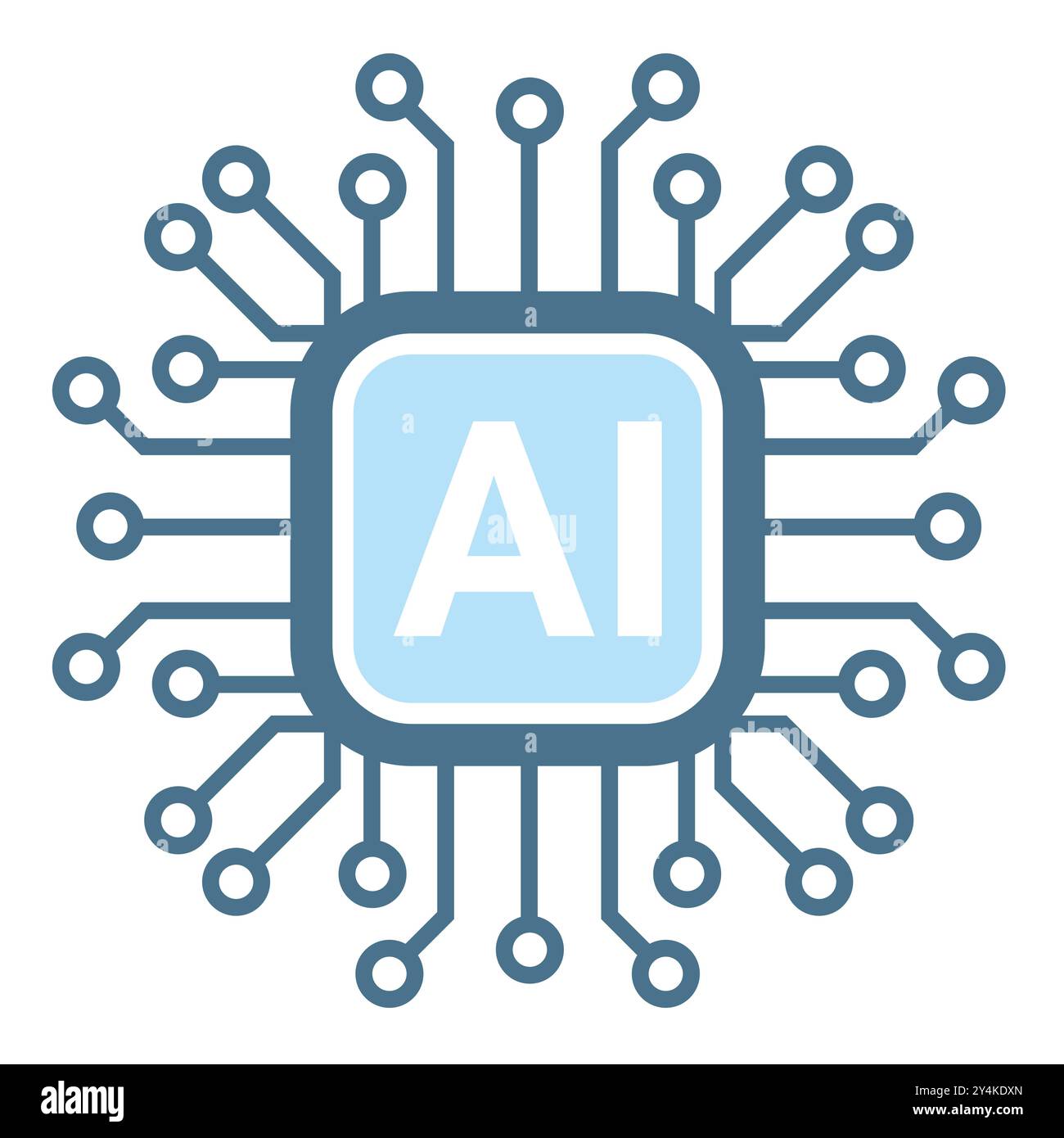 Icona di intelligenza artificiale, raccolta di simboli, icona di intelligenza artificiale con linee isolate, icone di linea di intelligenza artificiale. Insieme di cervello, cibernetico, ai Illustrazione Vettoriale