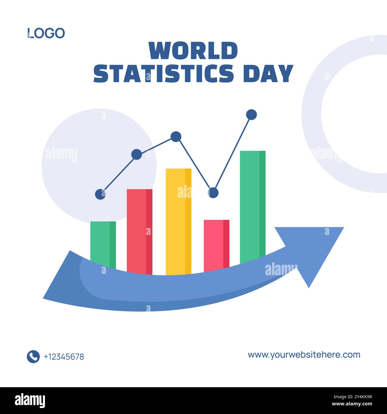 Statistiche Day Social Media Illustration Flat Cartoon Hand Drawn Templates background Illustrazione Vettoriale