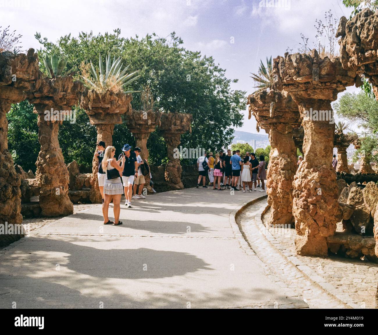 Park Güell, Barcellona, Catalogna, Spagna, Europa. Foto Stock