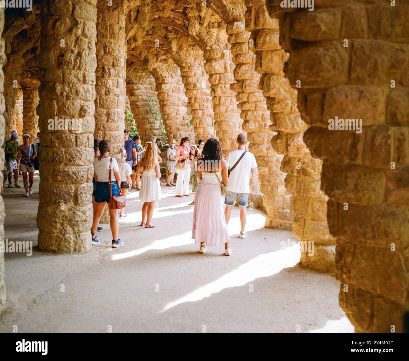 Park Güell, Barcellona, Catalogna, Spagna, Europa. Foto Stock