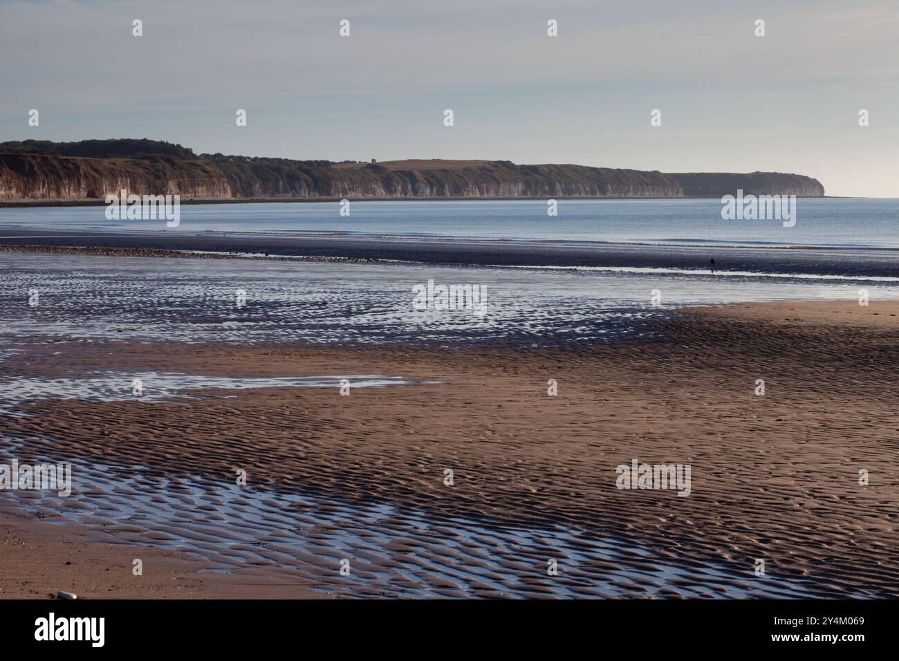 Flamborough Headland visto da North Beach Bridlington, East Yorkshire Coast Foto Stock
