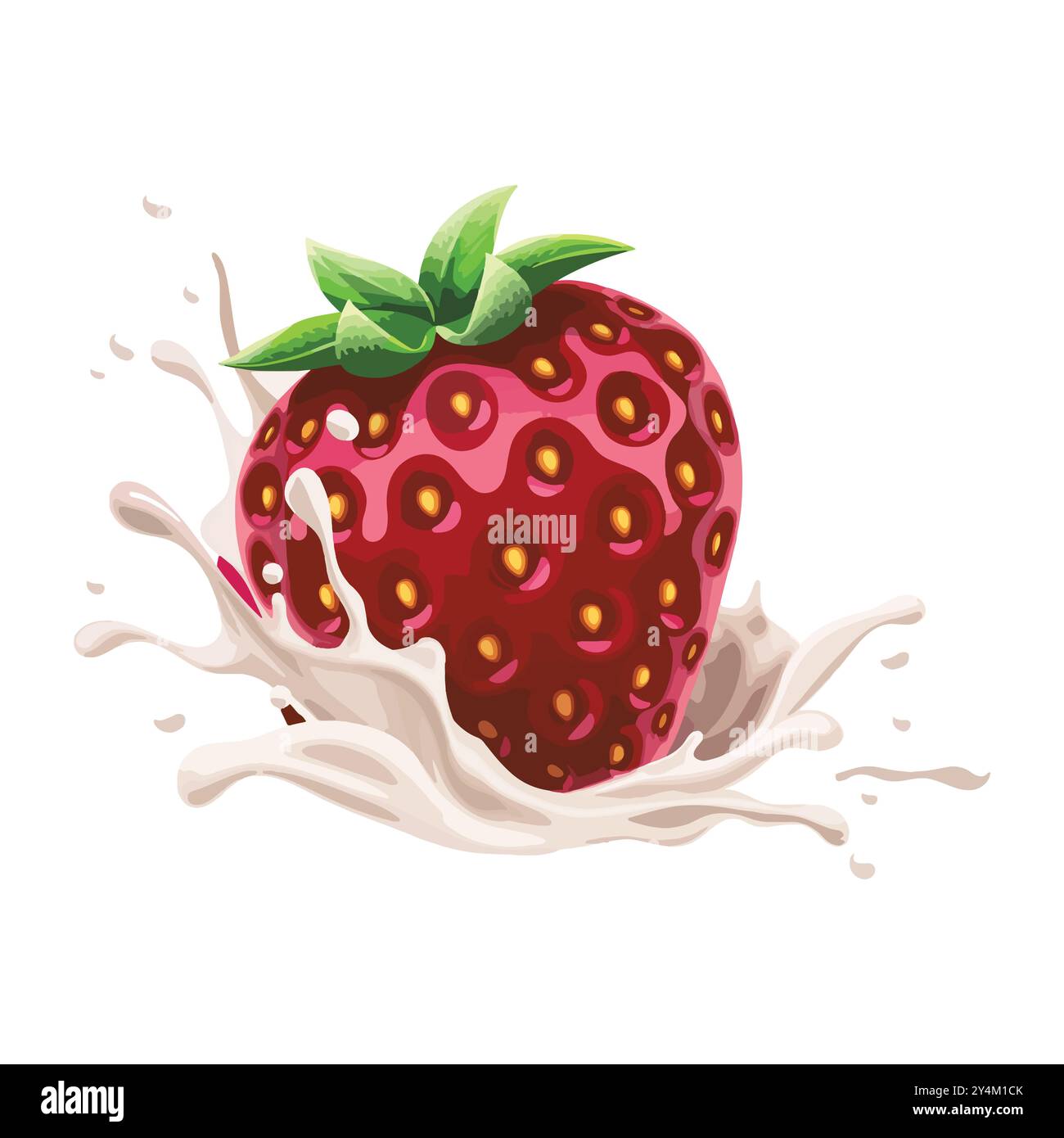 Fragole fresche e bellissime, sfondo bianco isolato Illustrazione Vettoriale