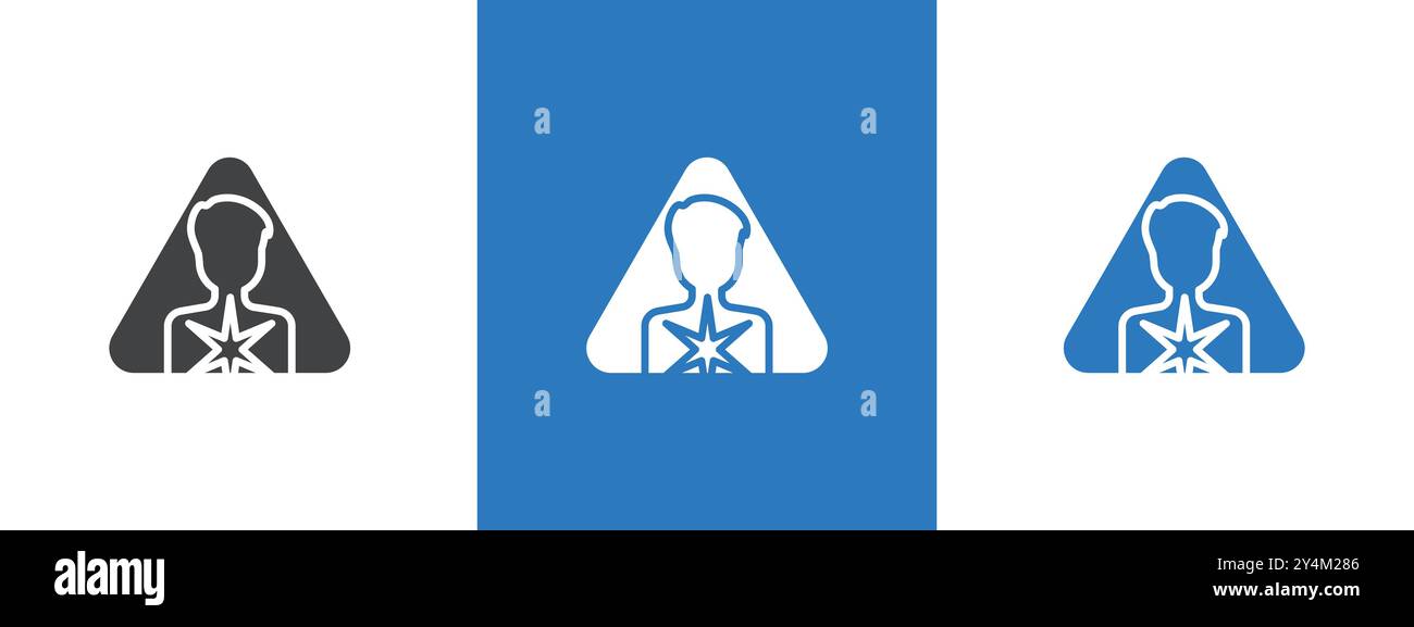 L'icona cancerogena delinea la raccolta su sfondo bianco e nero Illustrazione Vettoriale