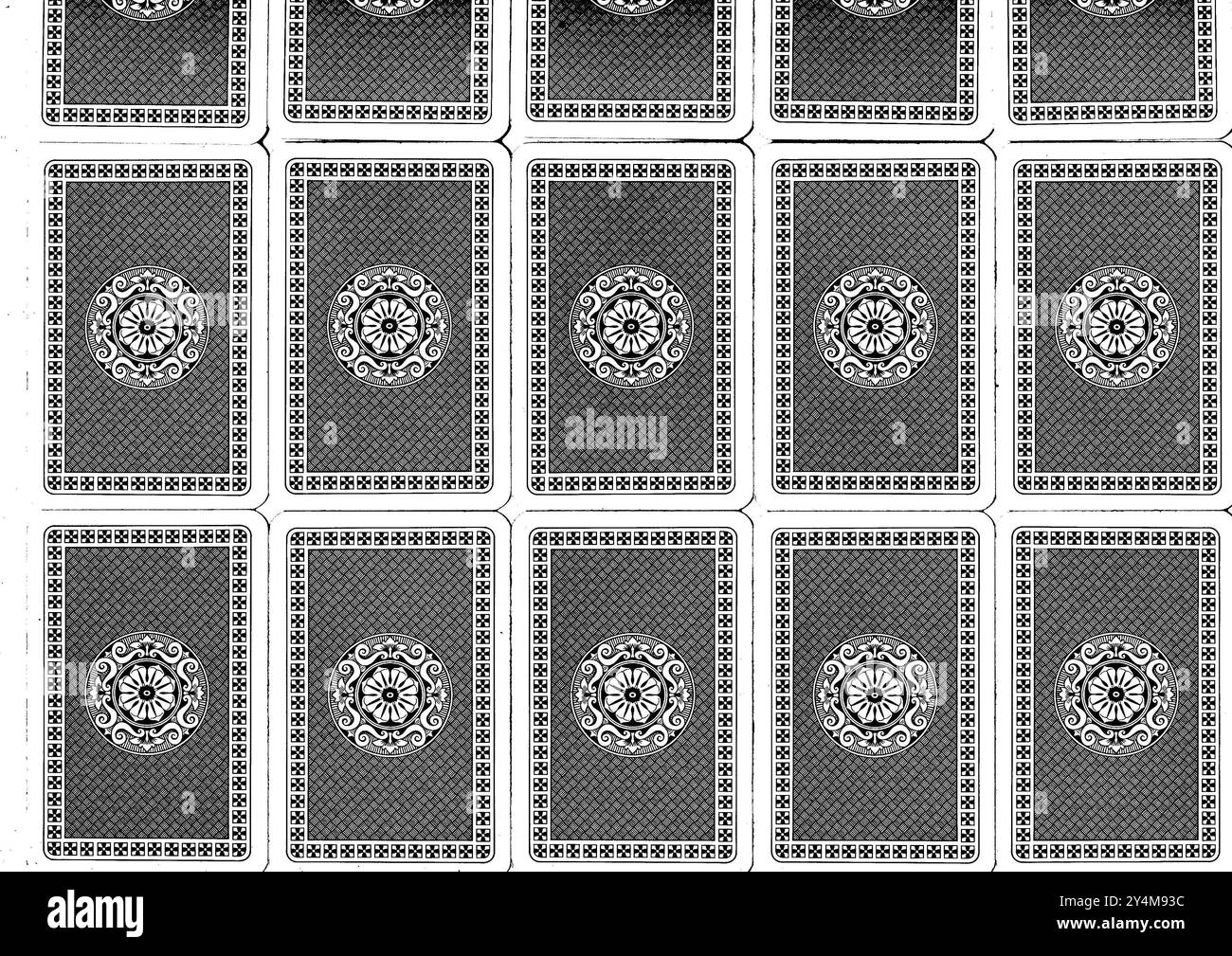 Retro vintage delle carte da gioco affiancati per creare un motivo. Foto Stock