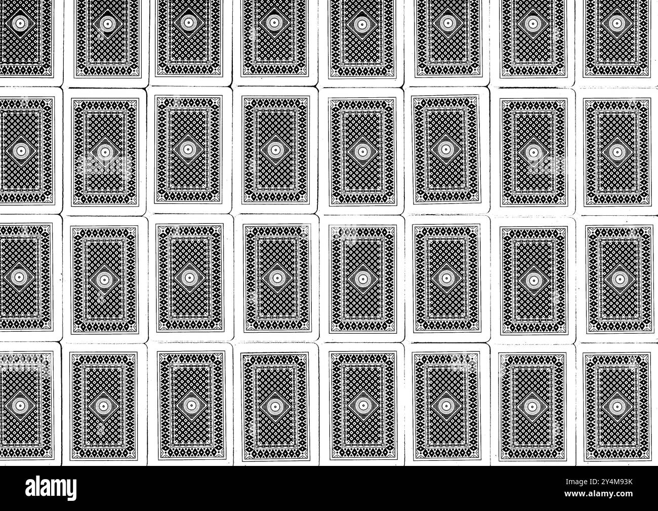 Retro vintage delle carte da gioco affiancati per creare un motivo. Foto Stock