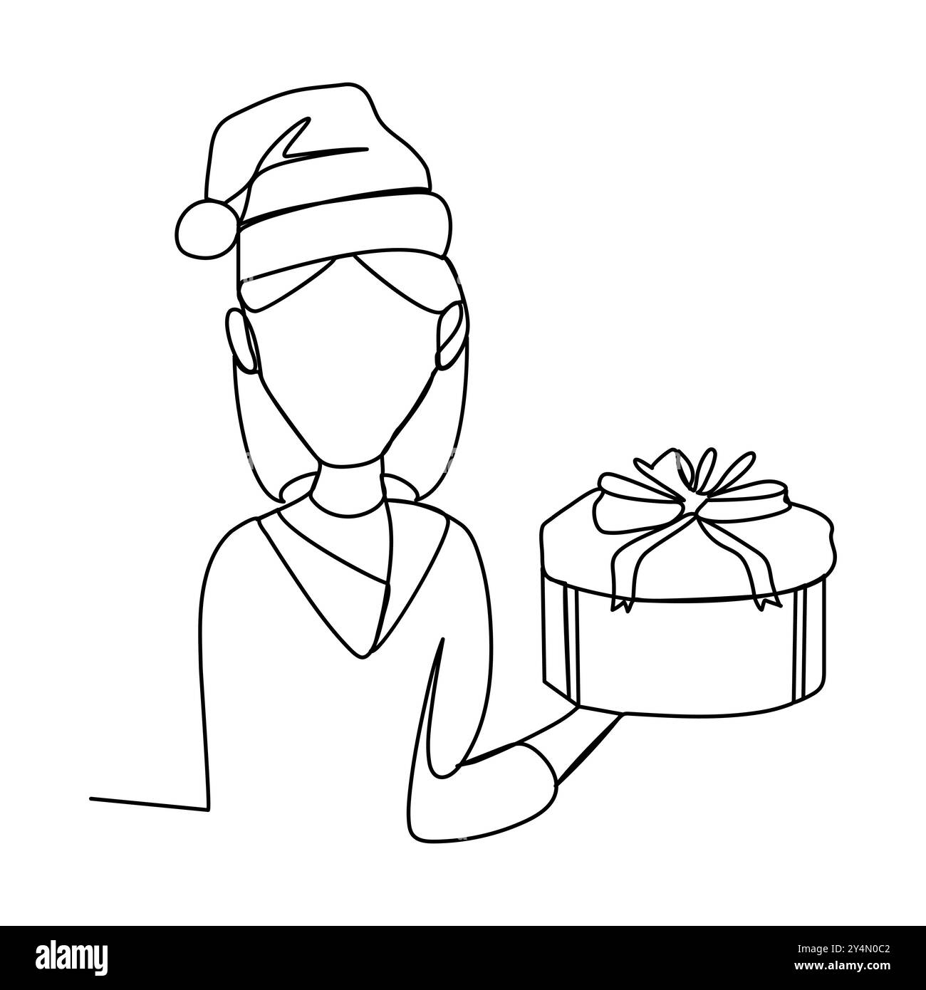 regalo, vettore, confezione, regalo, illustrazione, isolato, casella, icona, sfondo, compleanno, doodle, grafica, contorno, nastro, sorpresa, astratto, arte, b Illustrazione Vettoriale