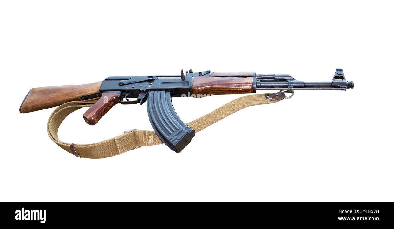 Il Kalashnikov fucile da assalto ,è isolato sul bianco Foto Stock