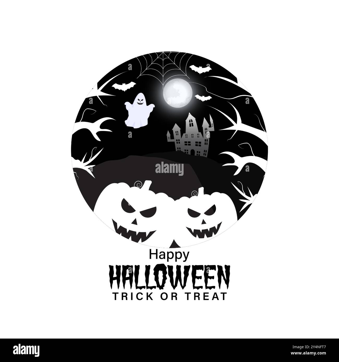 Illustrazione vettoriale del modello di feed dei social media di Happy Halloween Illustrazione Vettoriale