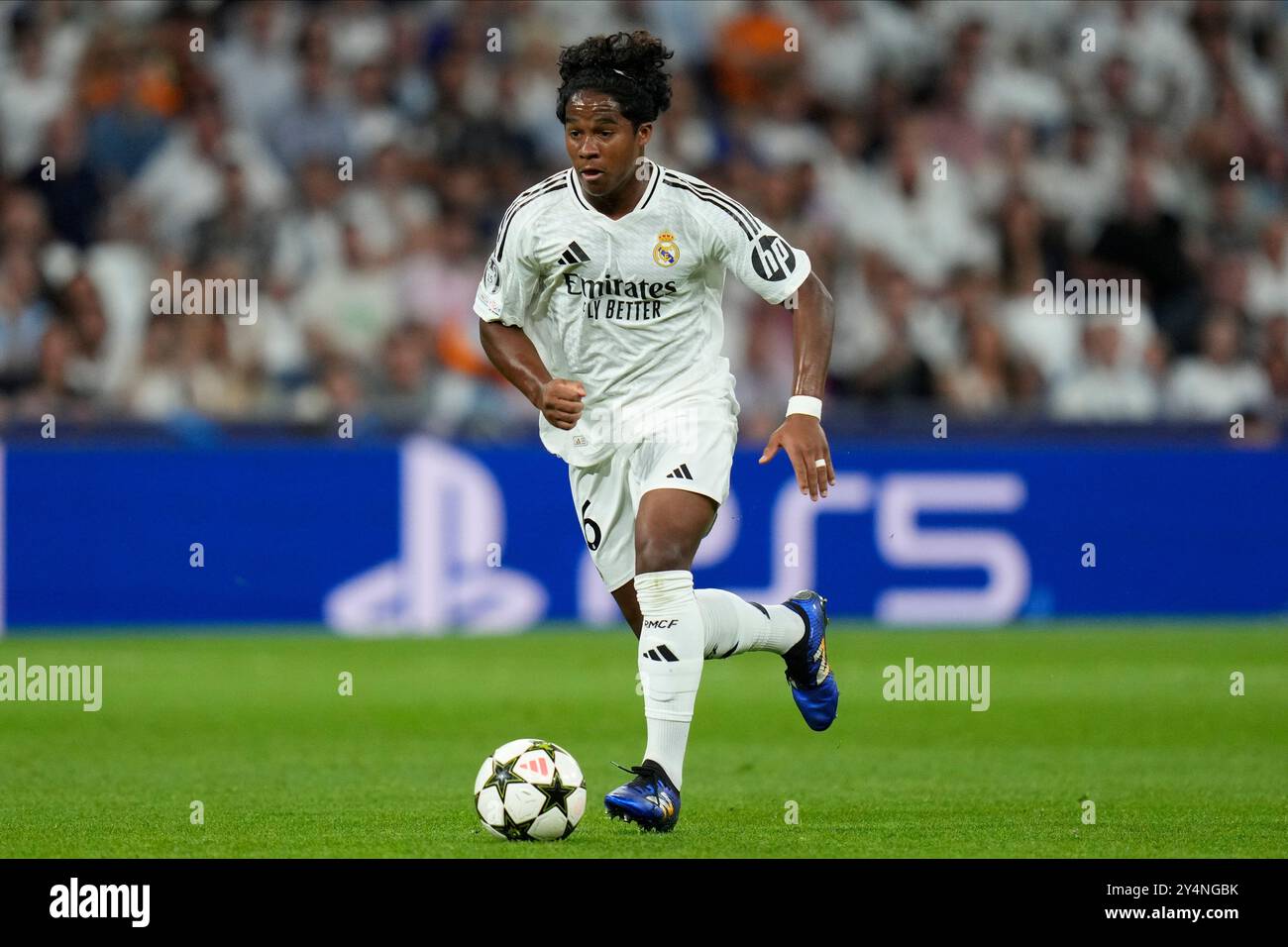 Endrick del Real Madrid CF durante la partita di UEFA Champions League tra il Real Madrid e il VfB Stuttgart giocata allo stadio Santiago Bernabeu il 17 settembre 2024 a Madrid, Spagna. (Foto di Juan Perez / PRESSINPHOTO) Foto Stock