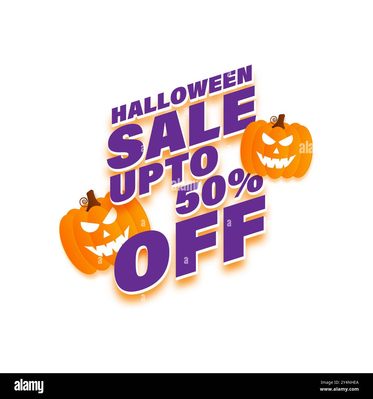 Illustrazione vettoriale del modello di feed dei social media Happy Halloween sale Illustrazione Vettoriale