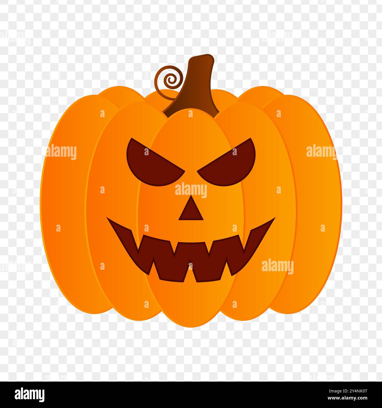 Illustrazione vettoriale della zucca di Halloween su sfondo trasparente Illustrazione Vettoriale