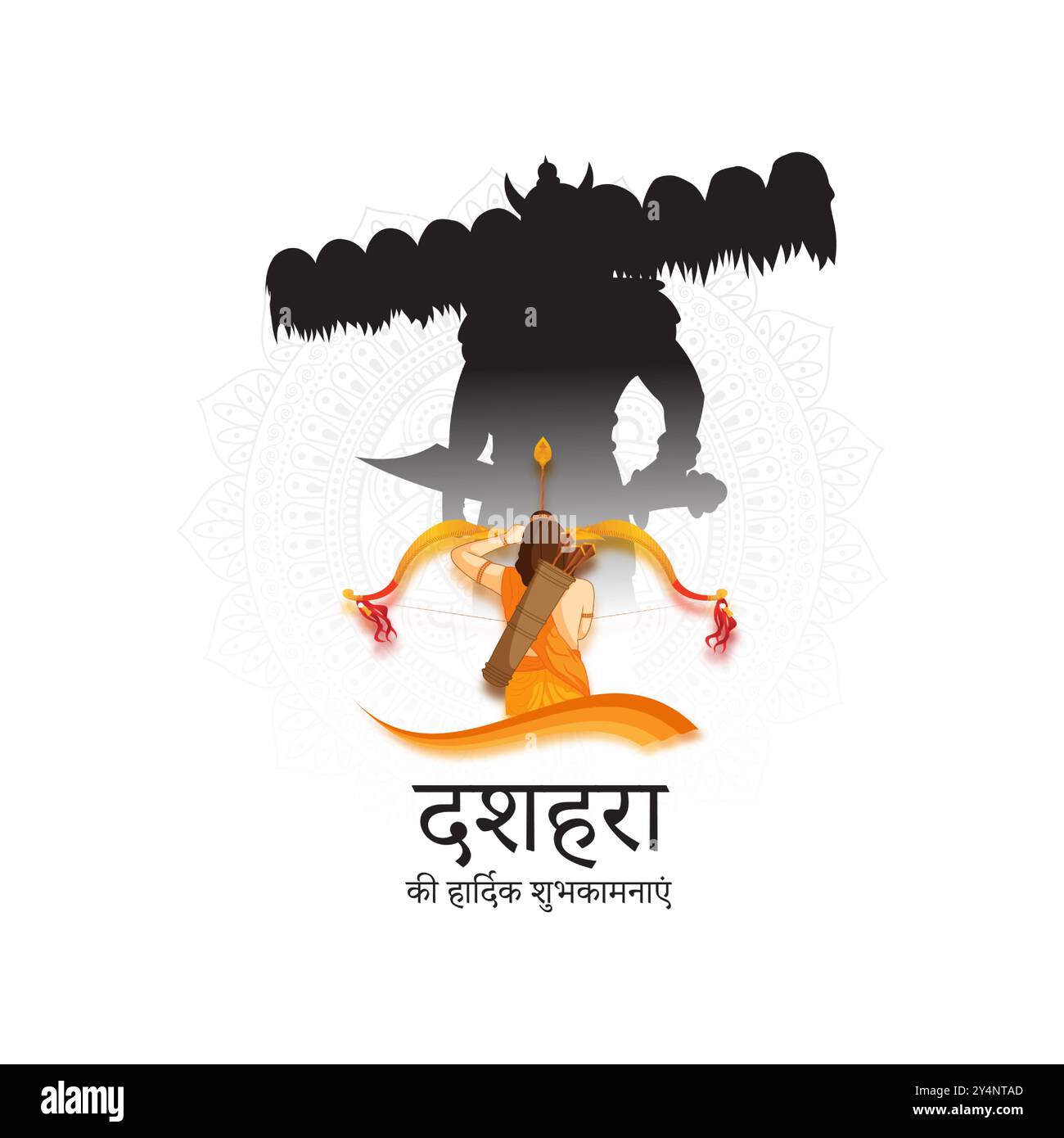 Illustrazione vettoriale del modello di feed dei social media di Happy Dussehra Illustrazione Vettoriale