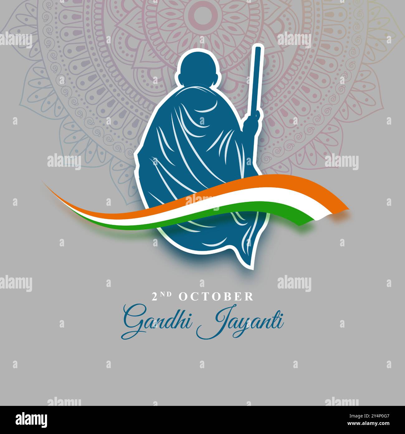 Illustrazione vettoriale del modello di feed dei social media Happy Gandhi Jayanti Illustrazione Vettoriale