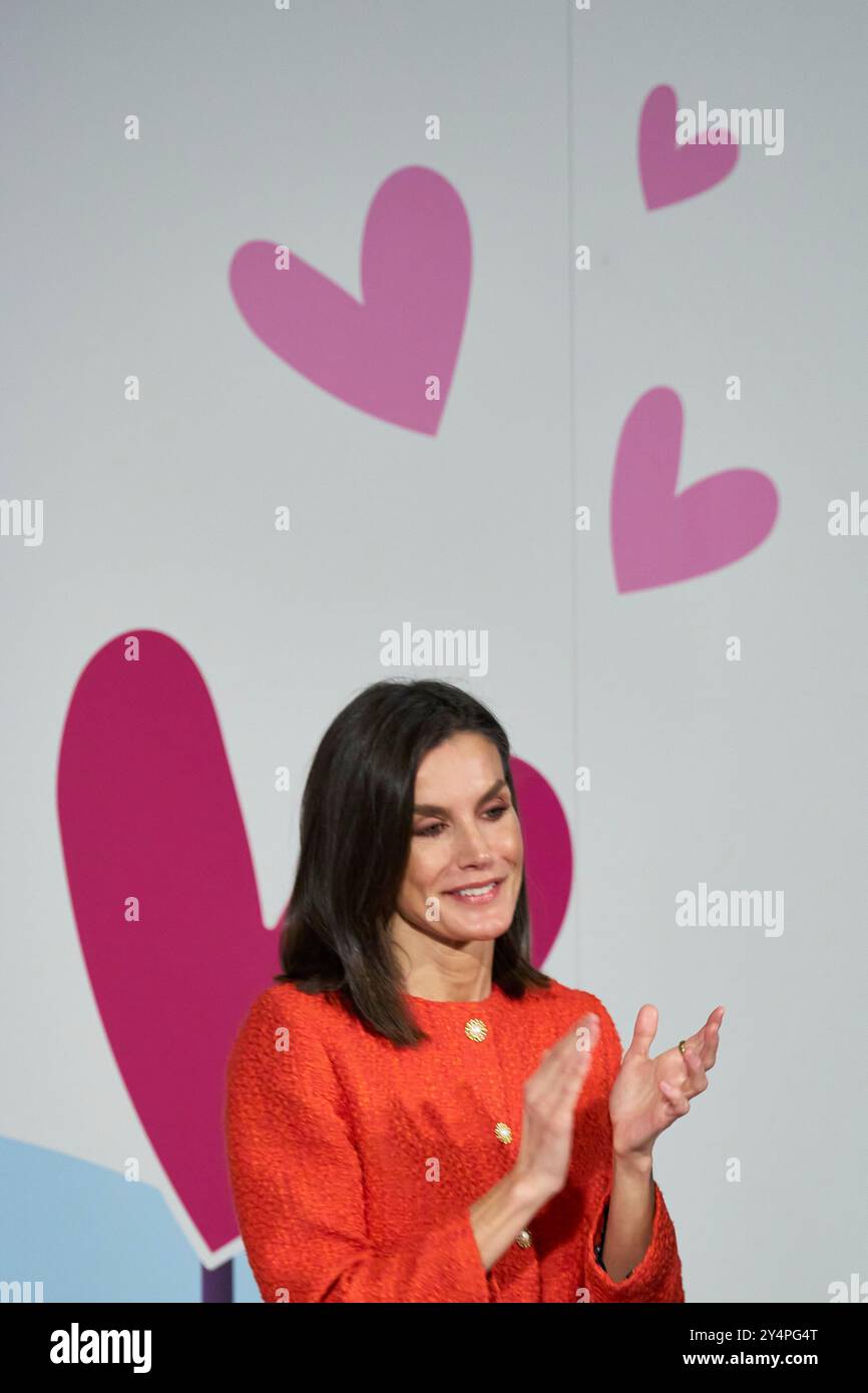 La regina Letizia di Spagna partecipa alle borse di azione sociale della Fondazione mutua Madrilena all'Auditorium mutua Madrilena il 18 marzo 2024 a Madrid, Spagna. Foto Stock