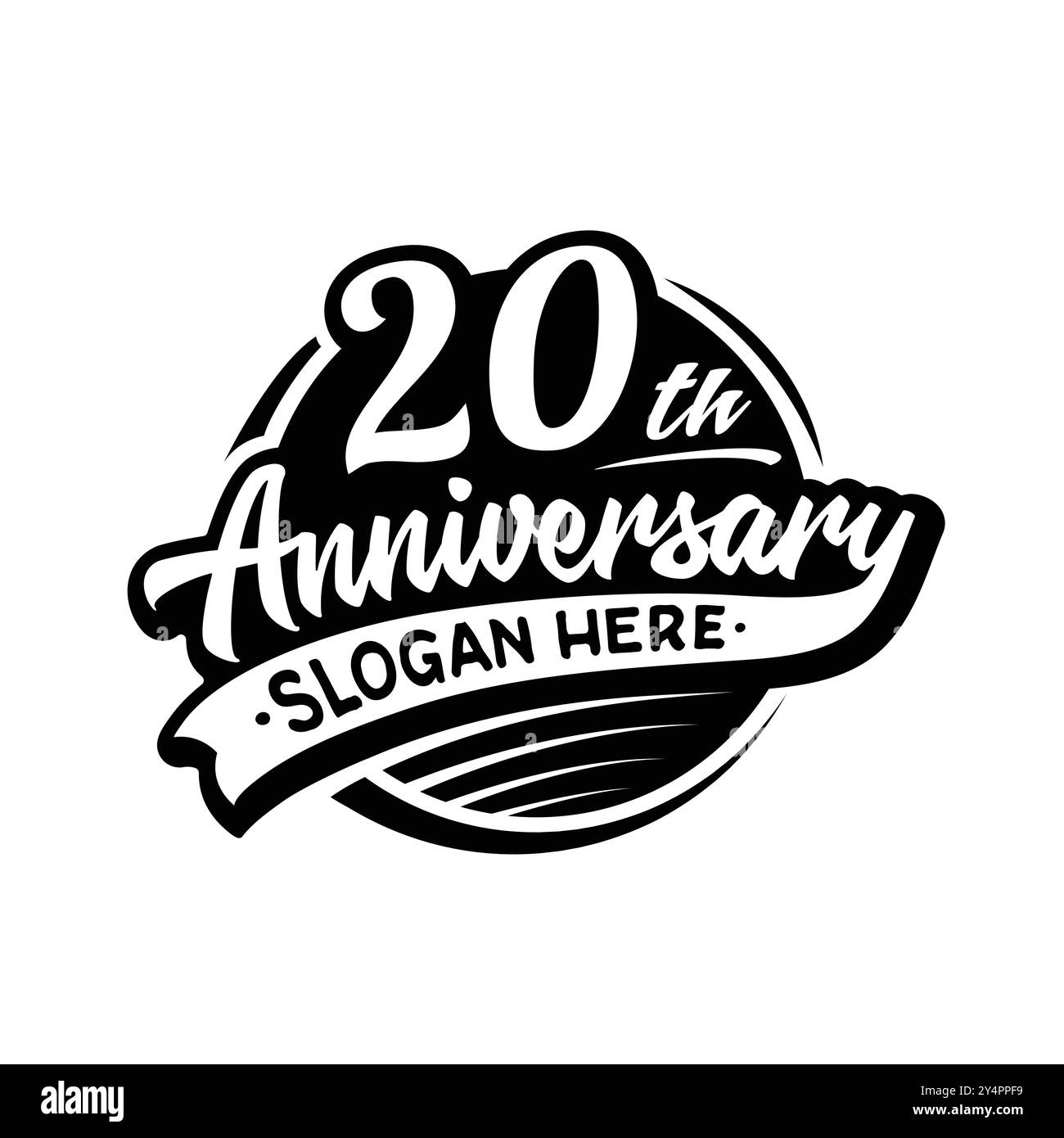 modello di design per il 20° anniversario. Vettore e illustrazione. ventesimo logo. Illustrazione Vettoriale