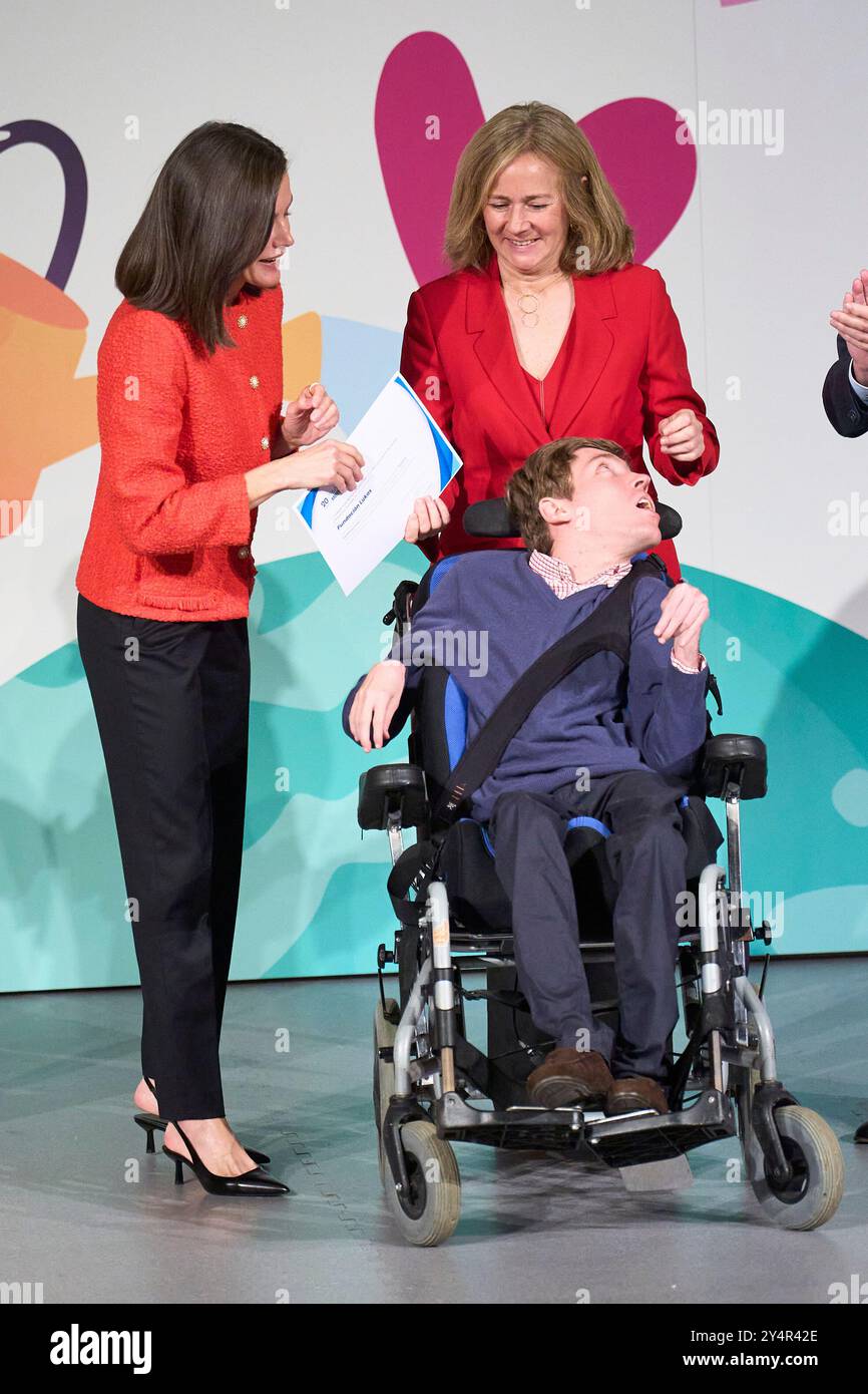 La regina Letizia di Spagna partecipa alle borse di azione sociale della Fondazione mutua Madrilena all'Auditorium mutua Madrilena il 18 marzo 2024 a Madrid, Spagna. Foto Stock