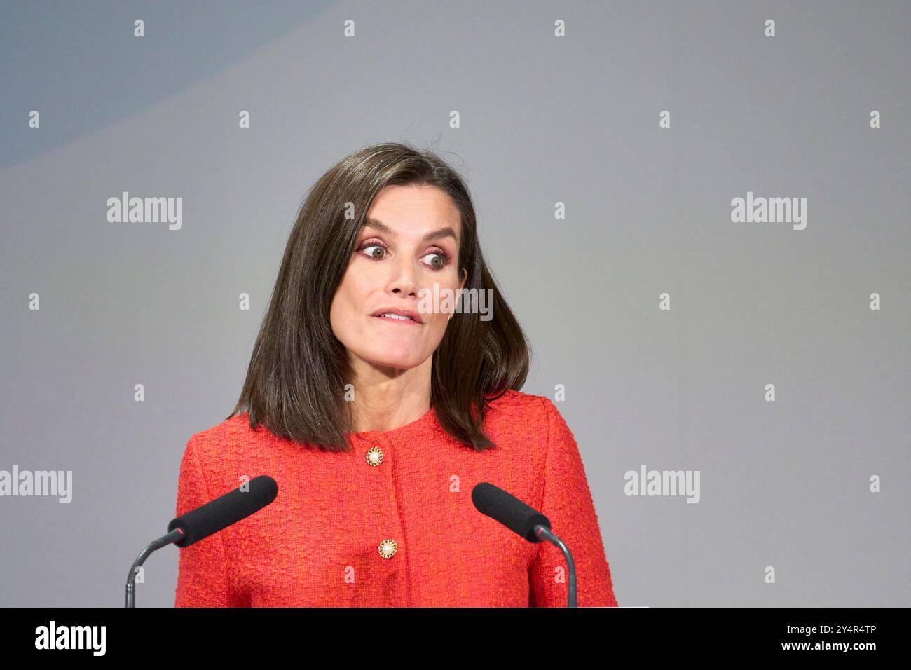 La regina Letizia di Spagna partecipa alle borse di azione sociale della Fondazione mutua Madrilena all'Auditorium mutua Madrilena il 18 marzo 2024 a Madrid, Spagna. Foto Stock