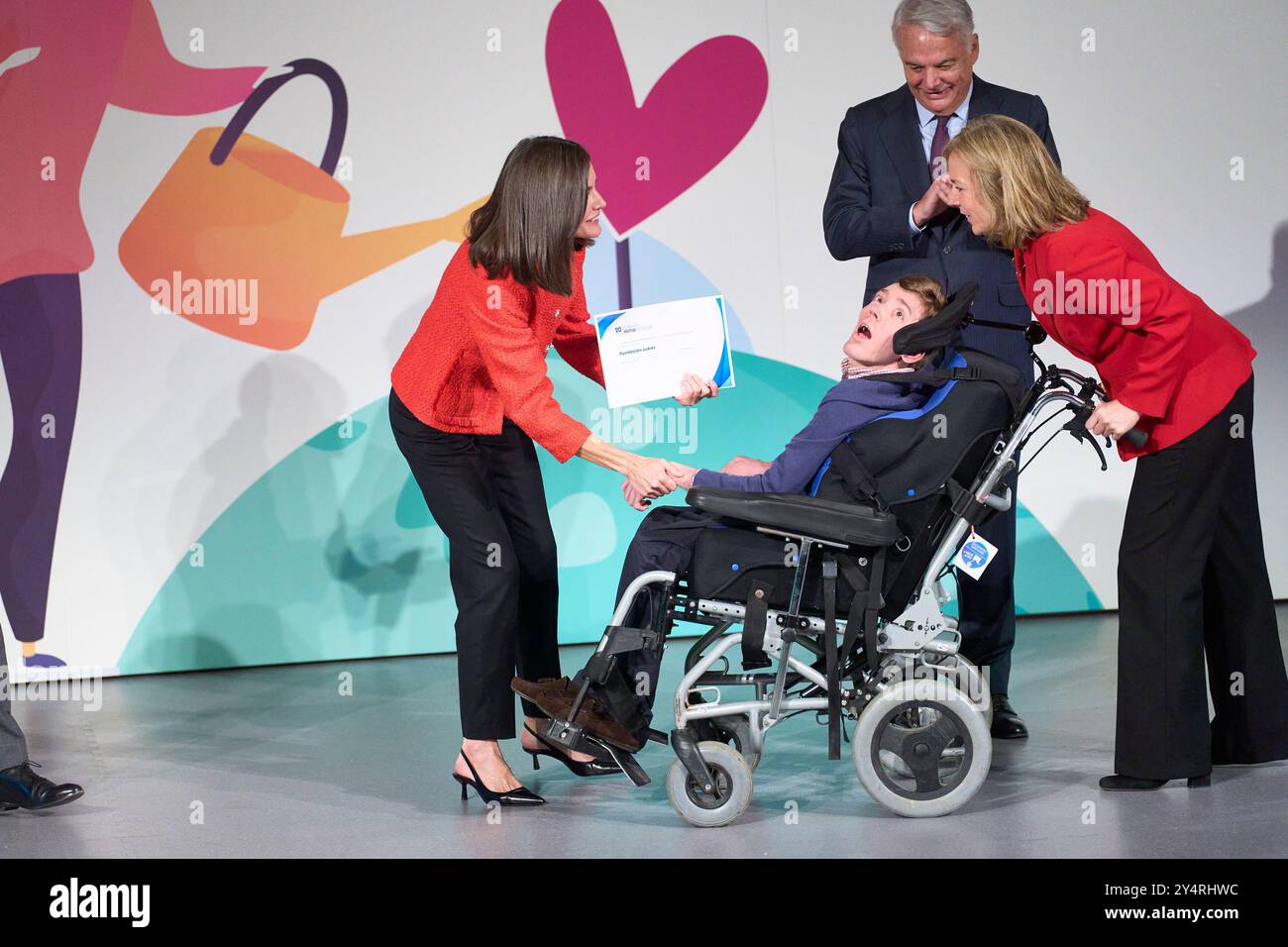 La regina Letizia di Spagna partecipa alle borse di azione sociale della Fondazione mutua Madrilena all'Auditorium mutua Madrilena il 18 marzo 2024 a Madrid, Spagna. Foto Stock