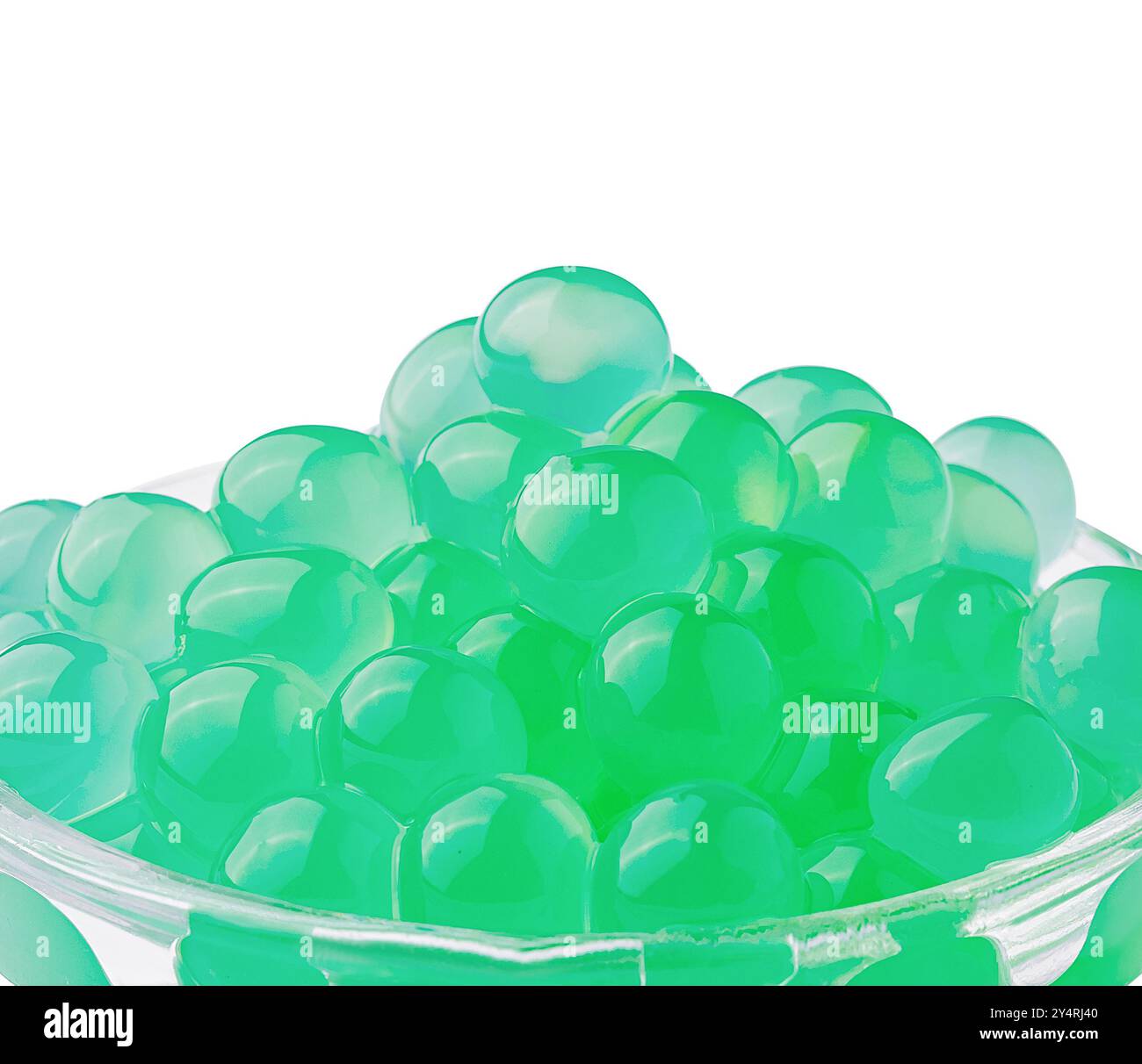 bolla di tè verde su vetro isolato Foto Stock
