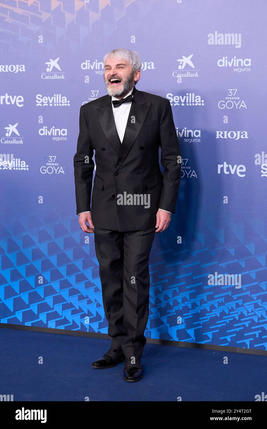 Fernando Tejero partecipa al 37° Goya Awards - Red Carpet a Fibes - Conferenza ed esposizione l'11 febbraio 2023 a Siviglia, Spagna. Foto Stock