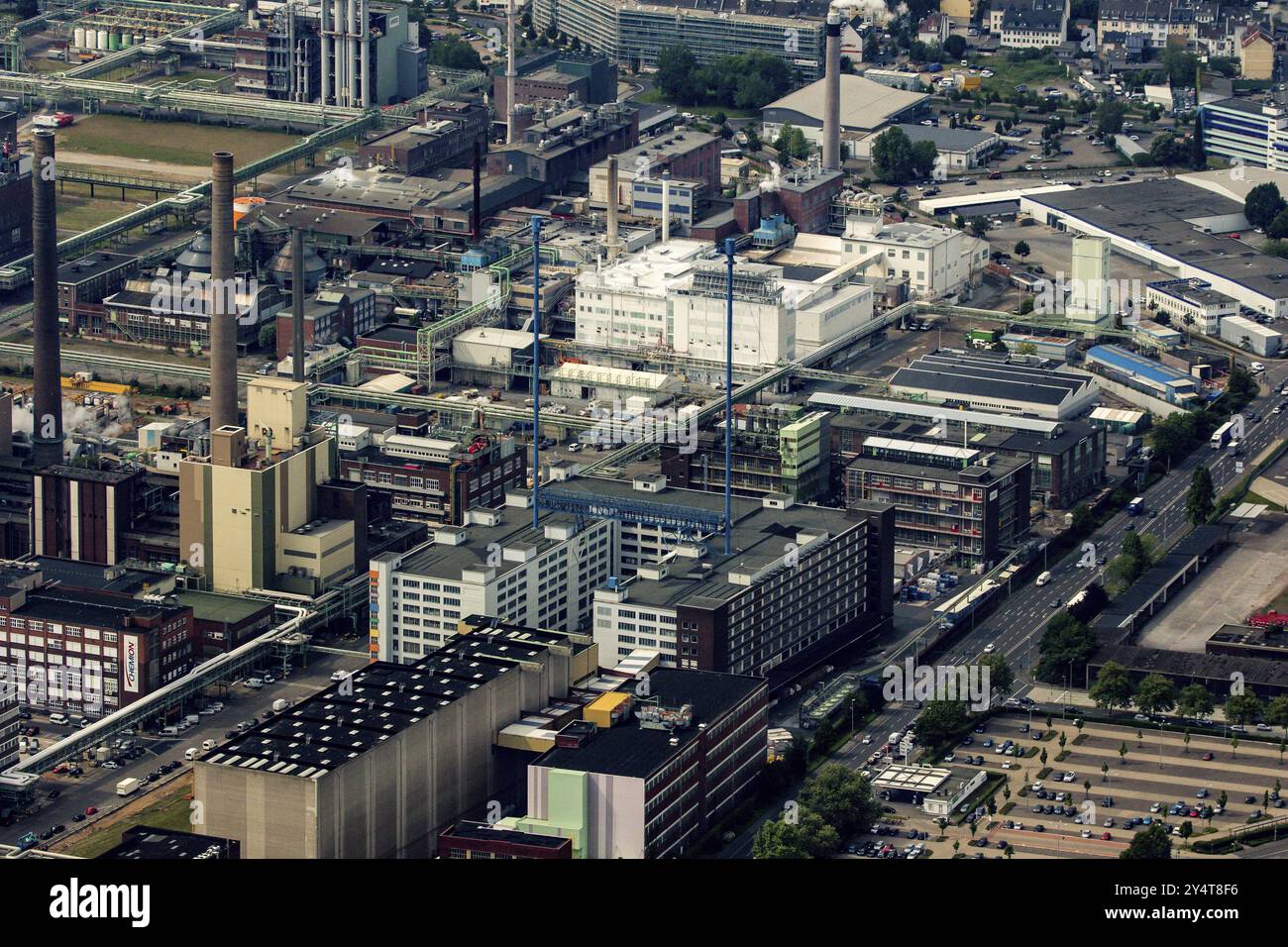 Stabilimento Bayer a Leverkusen. Stabilimento chimico e produttore di farmaci Foto Stock